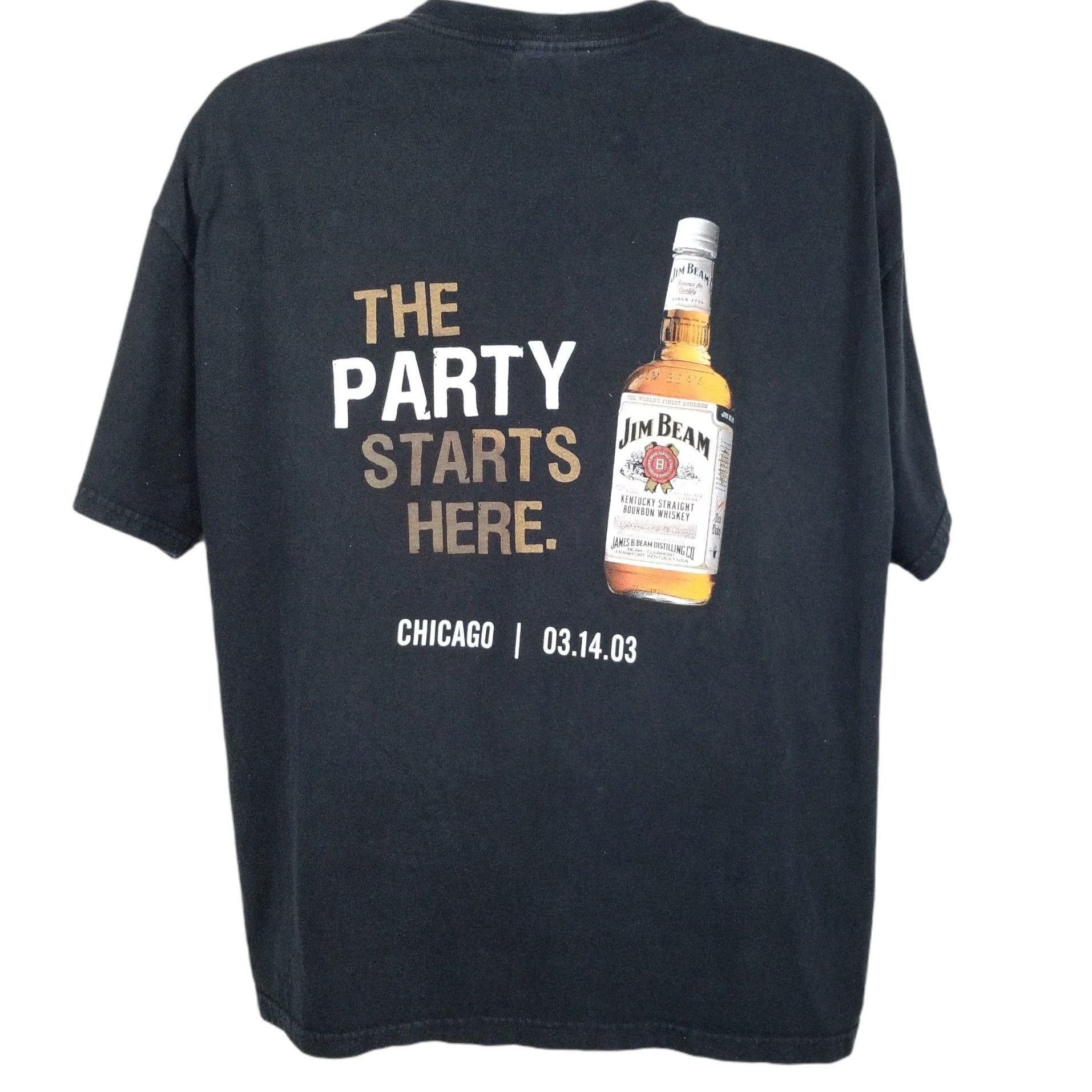 Hanes Montgomery Gentry Jim Beam Chicago Shirt XL Double Sided Size US XL / EU 56 / 4 - 2 Thumbnail
