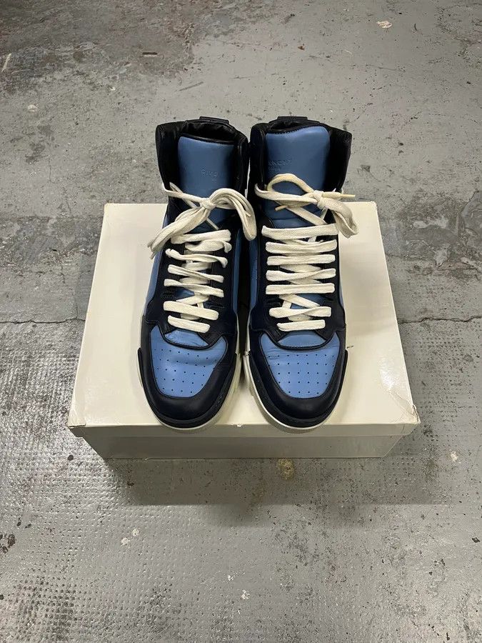 Givenchy Givenchy Navy Blue Leather High-Top Sneaker Boots Size US 11 / EU 44 - 4 Thumbnail