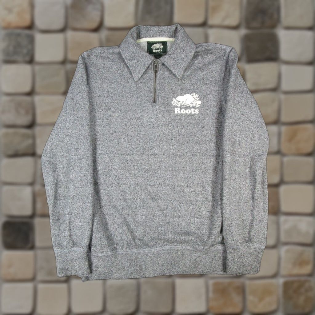 Roots VINTAGE Roots Sweater Womens XS Gray Cotton Blend Fleece Pullover Semi-Quarter Zip Casual Size XS / US 0-2 / IT 36-38 - 1 Thumbnail