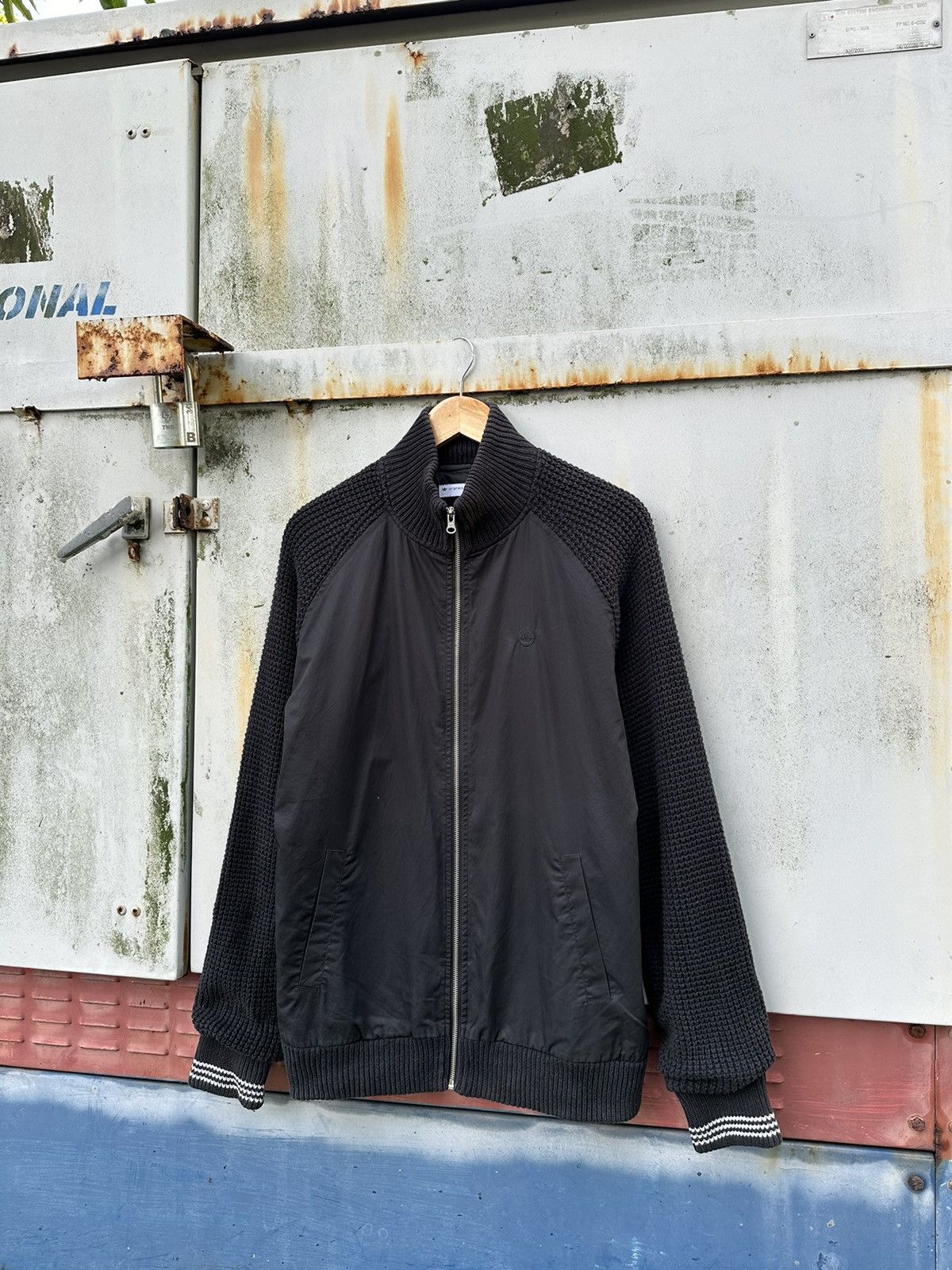 Adidas 👹Adidas Knitted Sleeves Bomber Jacket Size US L / EU 52-54 / 3 - 1 Thumbnail