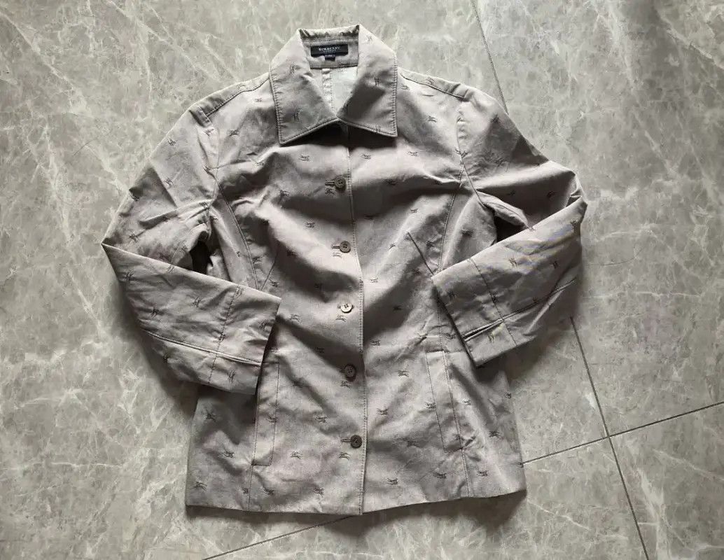 Burberry Burberry Gray Cotton Women's Jacket Size M / US 6-8 / IT 42-44 - 1 Thumbnail