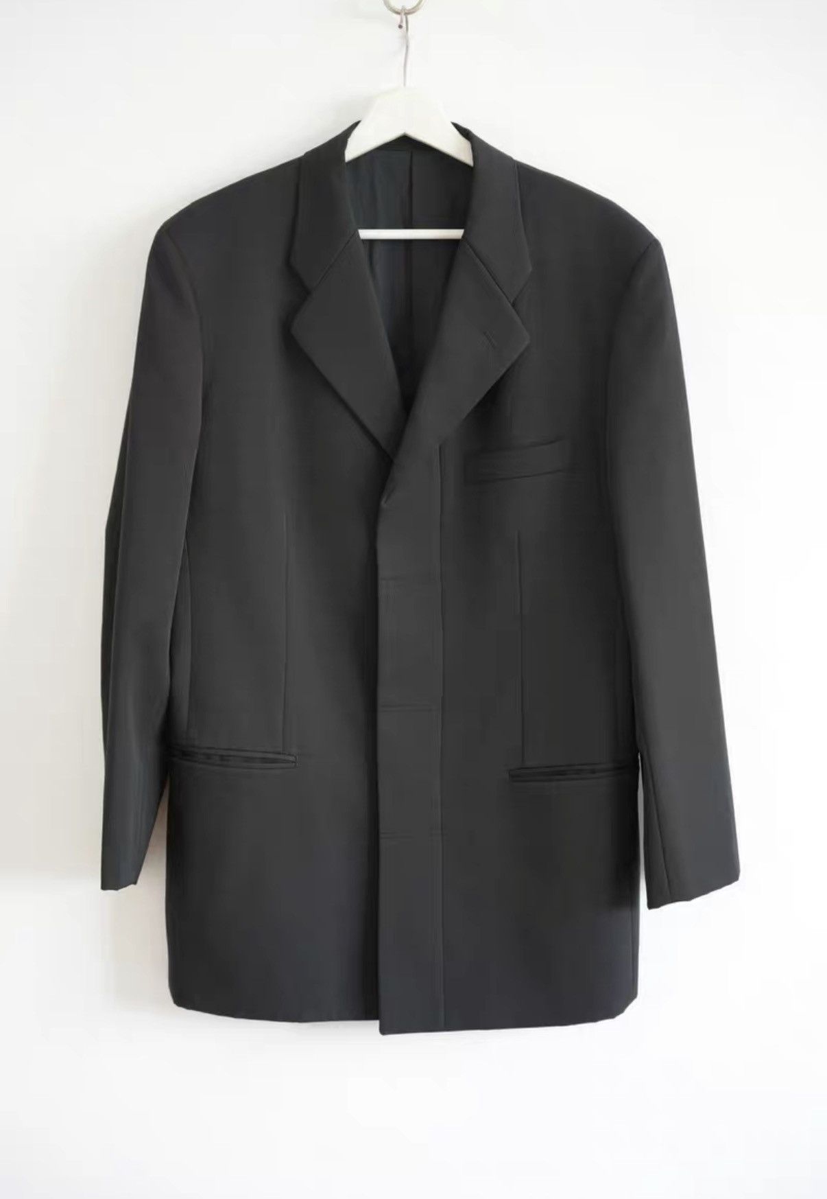 Issey Miyake Issey Miyake Men 88aw Hidden Button Wool Blazer K4 Size US L / EU 52-54 / 3 - 2 Thumbnail