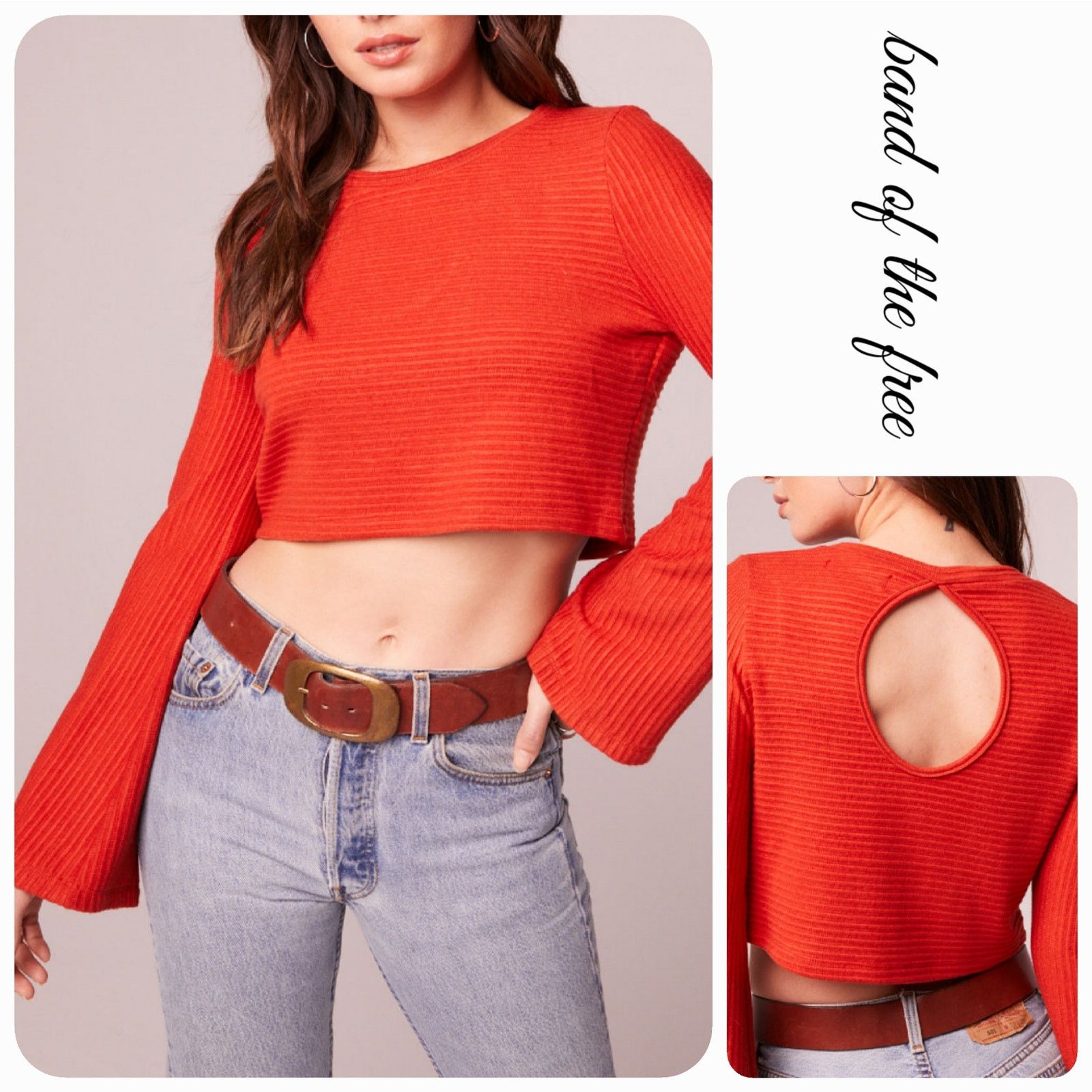 Other NWOT Band of the Free Alize Rust Ribbed Crop Top XS 2 Boho Size XS / US 0-2 / IT 36-38 - 1 Thumbnail