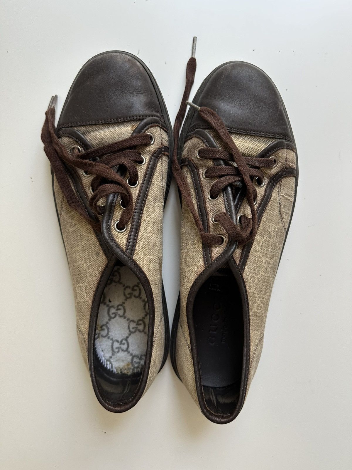 Gucci Gucci Pre-Loved GG Supreme cap-toe Luxury Brown sneakers Size US 9 / EU 42 - 2 Thumbnail