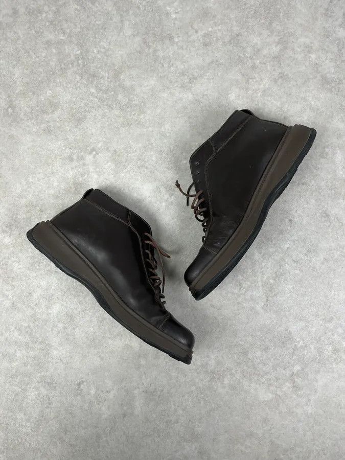 Prada 2000s Prada Brown Leather Hybrid Archive Boots Size US 12 / EU 45 - 5 Thumbnail