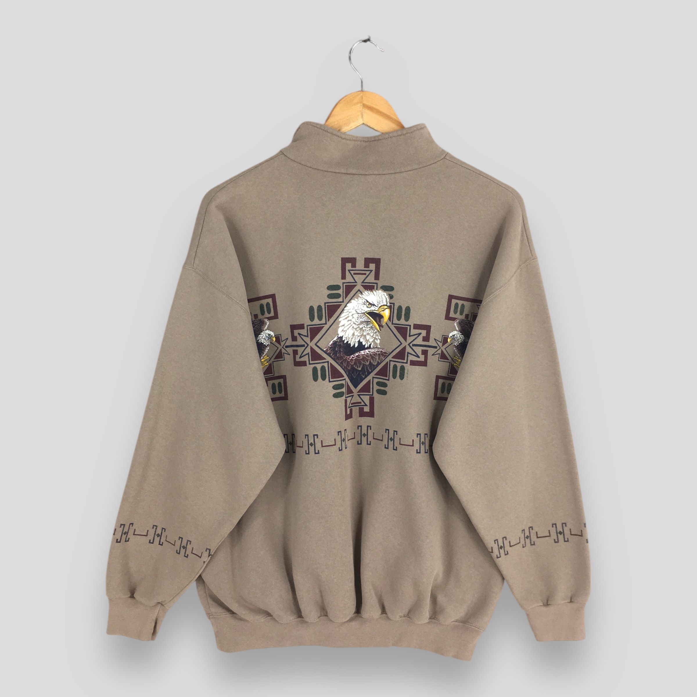 American Eagle Outfitters × Habitat Vintage 90s Eagles Hawk Native American Sweatshirt Large Size US L / EU 52-54 / 3 - 7 Thumbnail