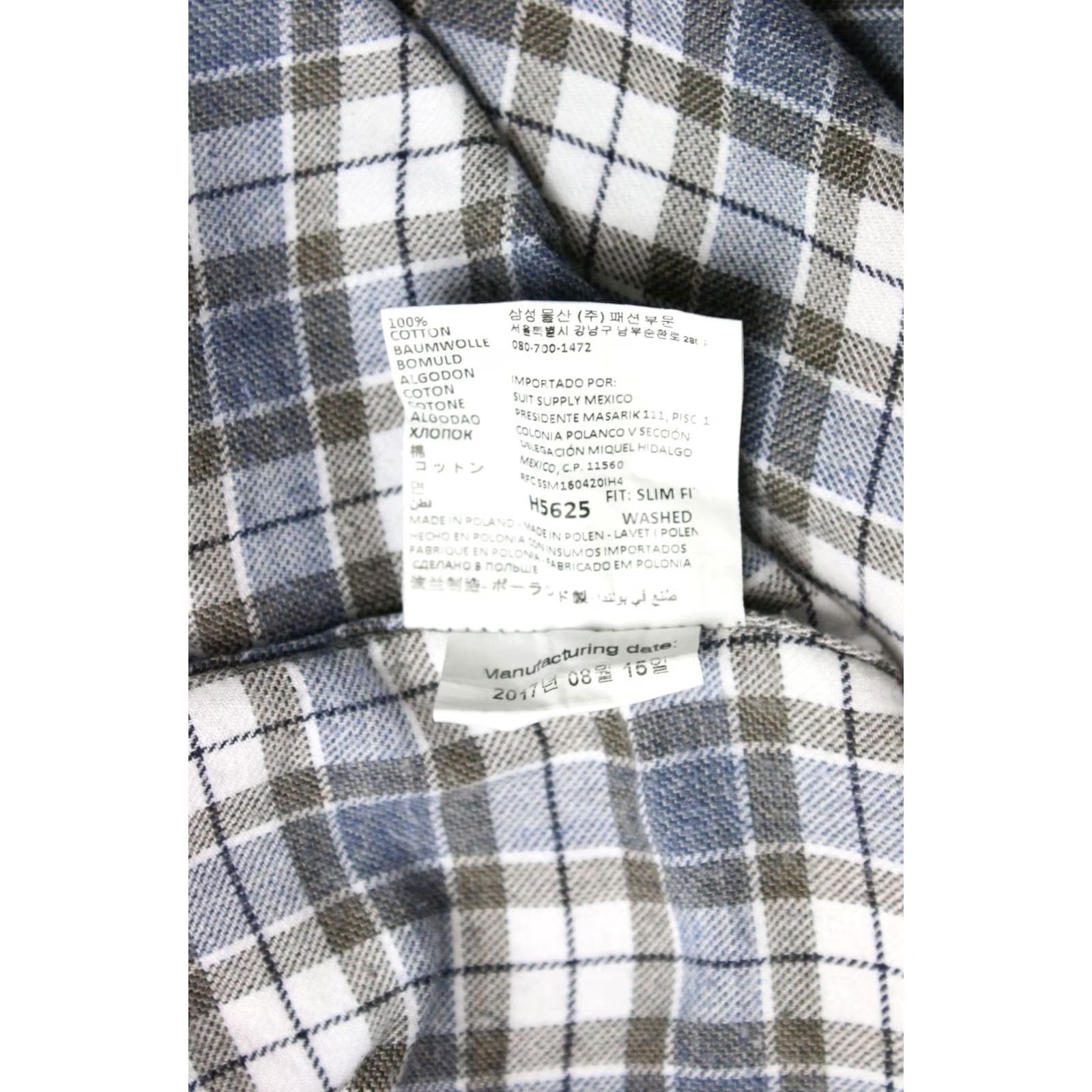 Suitsupply Suitsupply Egyptian Cotton Slim Fit Shirt Men 40 / 15 3/4 Plaid Button-Up Shirt Slim Fit Mens Plaid Cotton Slim Fit Shirt Size US L / EU 52-54 / 3 - 6 Thumbnail