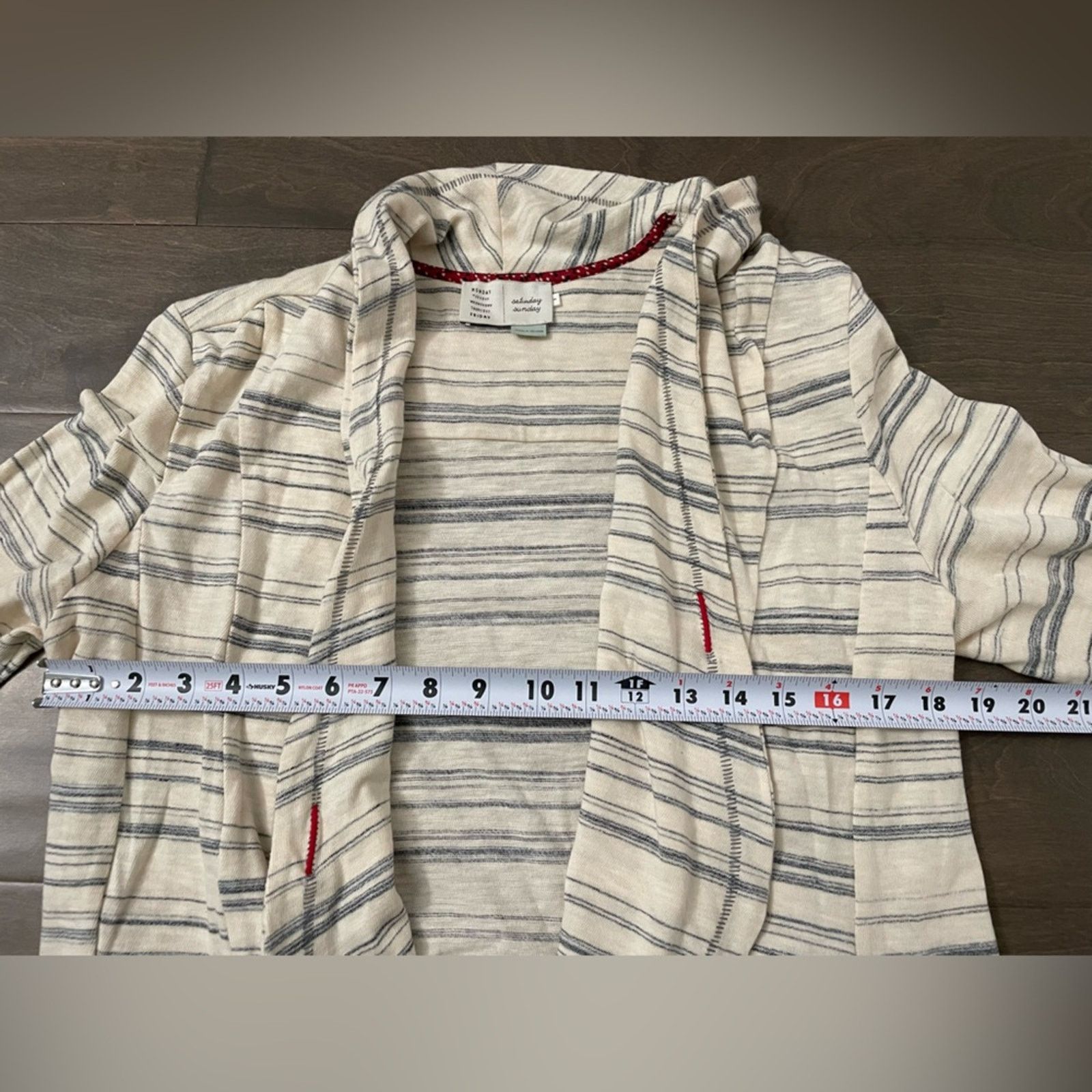Anthropologie Anthropologie - Striped Cream and Gray Women's Jacket Small Size S / US 4 / IT 40 - 8 Thumbnail