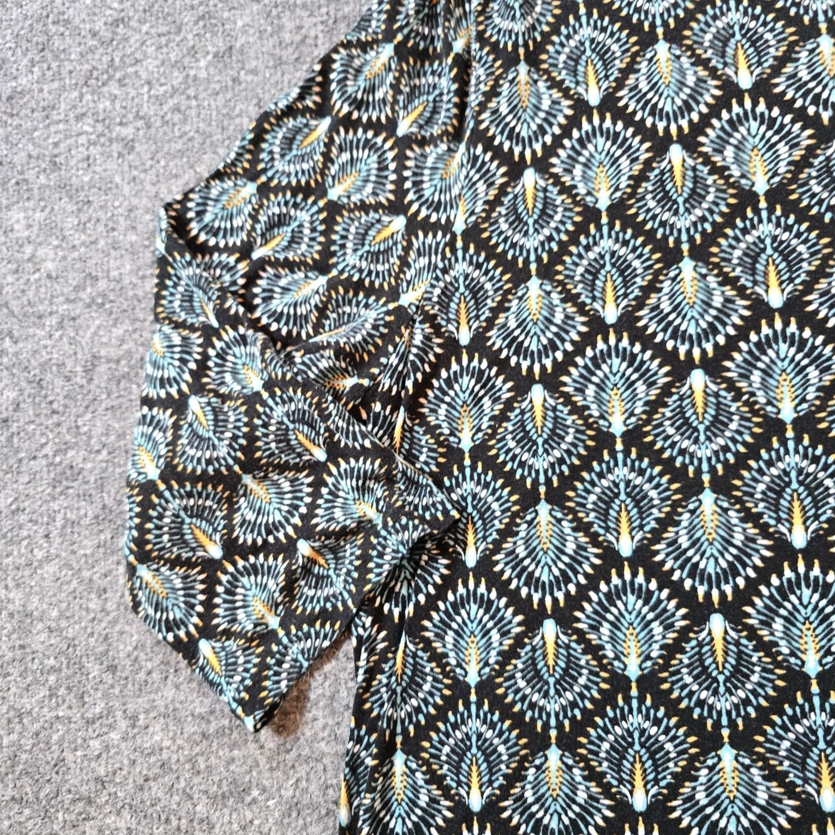 J. Jill J Jill Top Geometric 3/4 Sleeve Stretch Black Green Womens XL Shirt Blouse Tunic Casual Career Mens Womens Size XL / US 12-14 / IT 48-50 - 4 Thumbnail