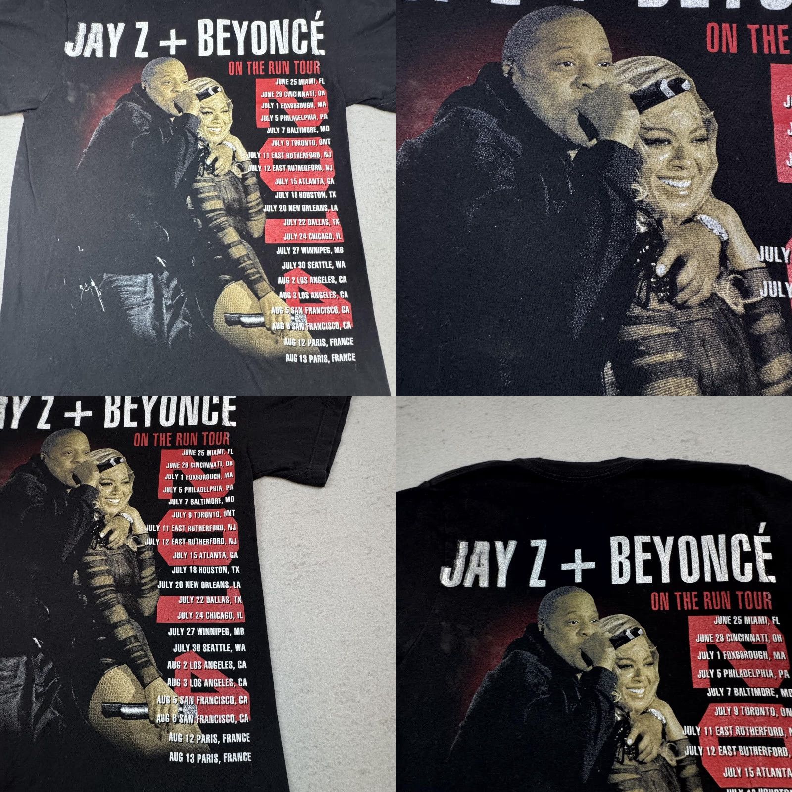 Vintage VINTAGE Jay Z Beyonce On The Run Tour Shirt Mens Medium Black Concert Band Tee Music Size US M / EU 48-50 / 2 - 9 Thumbnail