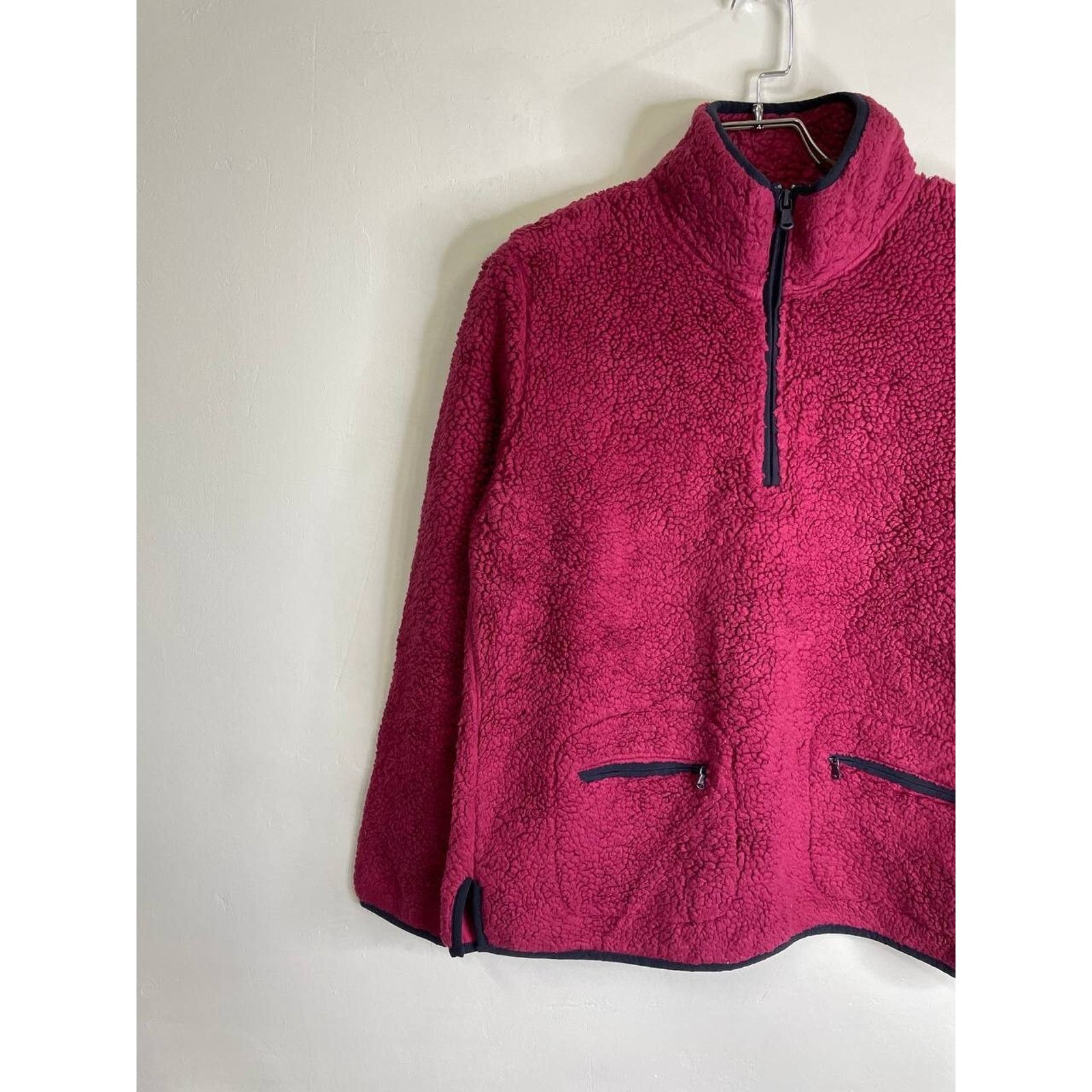 Nautica Vintage Nautica Burgundy Sherpa Fleece Pullover Size L Size US L / EU 52-54 / 3 - 5 Thumbnail