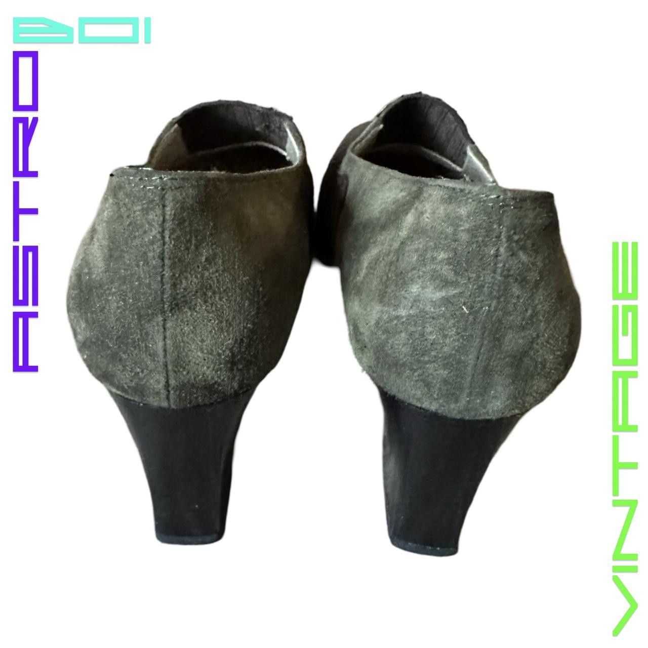 Salvatore Ferragamo Vintage Brown/Green Suede Heels - 7.5 Womens US NARROW Size US 7.5 / IT 37.5 - 4 Thumbnail
