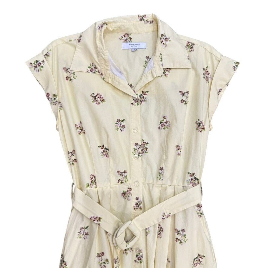 Adam Lippes Adam Lippes x RTR Belted Poplin Shirt Dress Yellow, Size 2 Size XS / US 0-2 / IT 36-38 - 7 Thumbnail