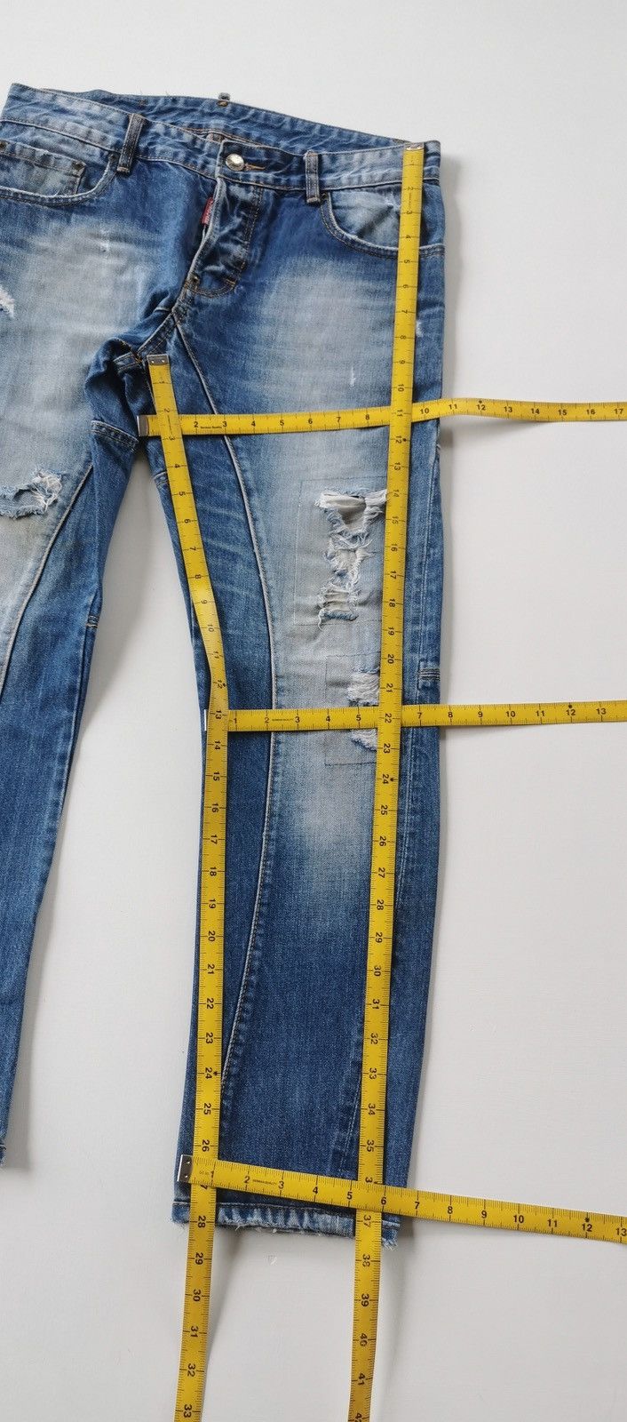 Dsquared2 Dsquared2 Distressed Reworked Ankle Denim Size US 33 - 11 Thumbnail