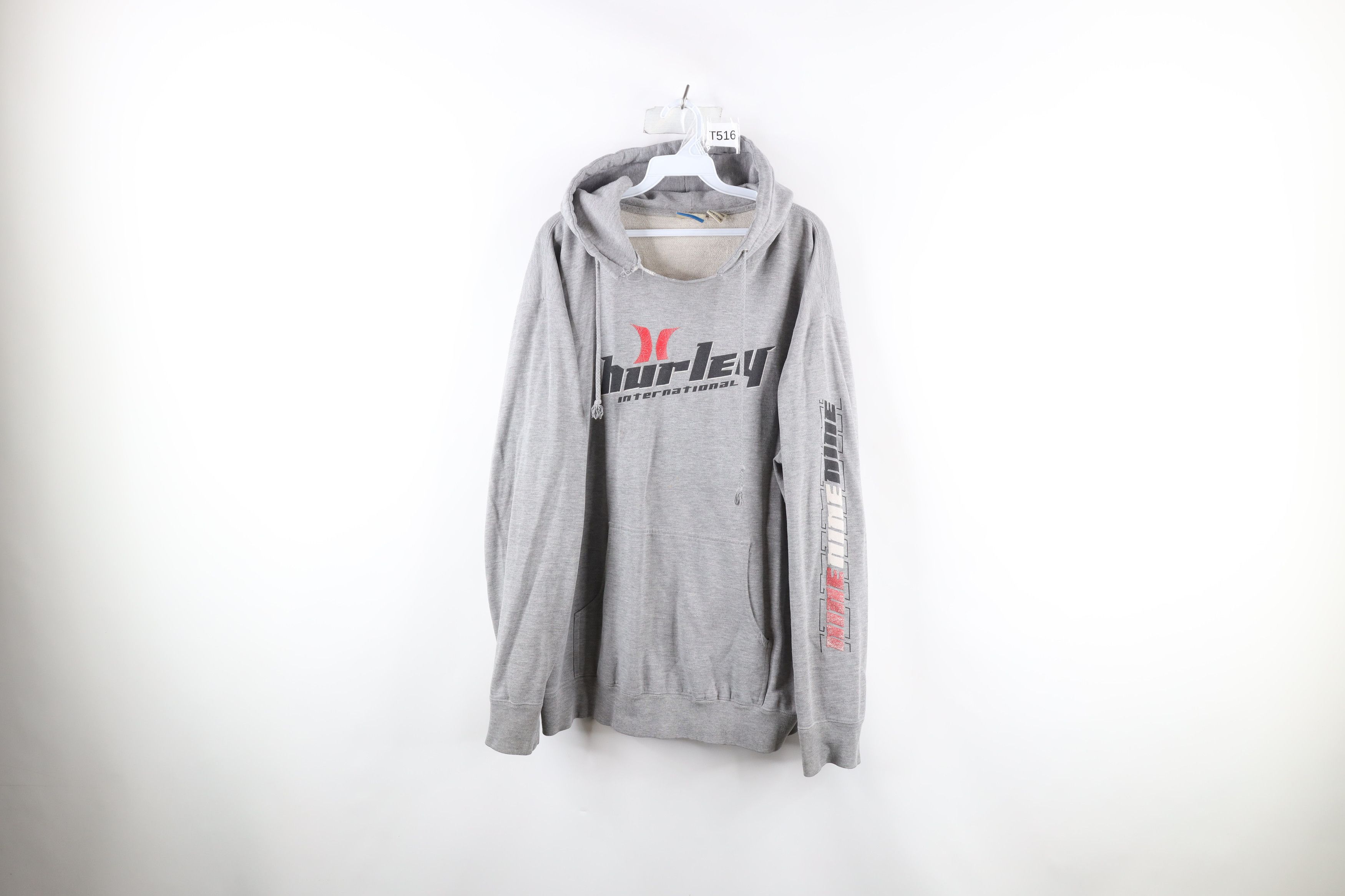 Vintage 90s Hurley Thrashed Spell Surfing Hoodie Sweatshirt