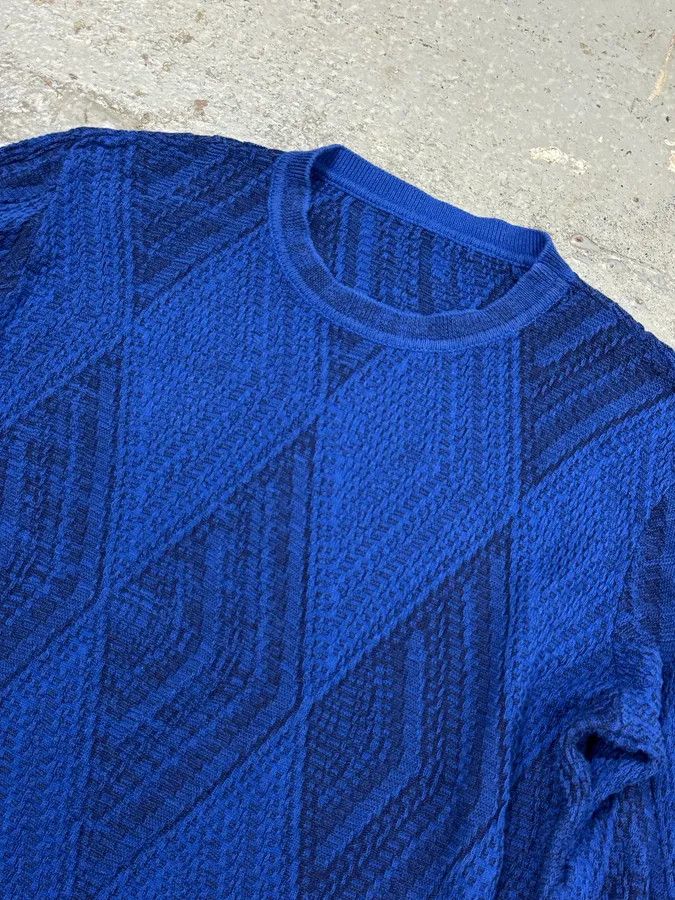 Vintage 1990s Gianni Versace Losange Blue Sweater Size US S / EU 44-46 / 1 - 5 Thumbnail