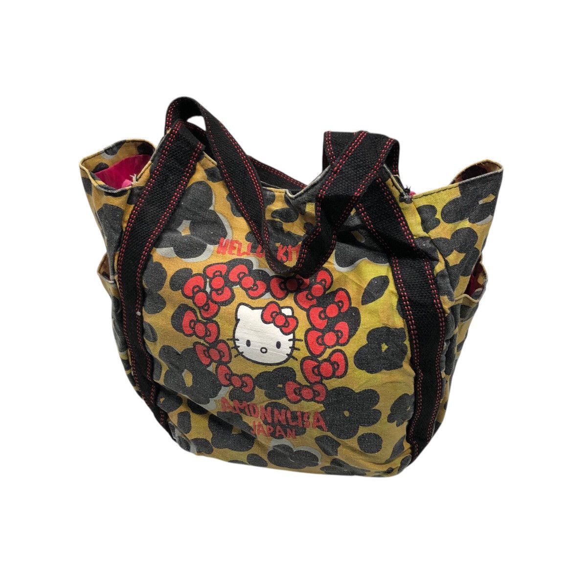 Japanese Brand 📌VINTAGE TOTE BAG HELLO KITTY AMONNLISA JAPAN FULL PRINT Size ONE SIZE - 6 Thumbnail