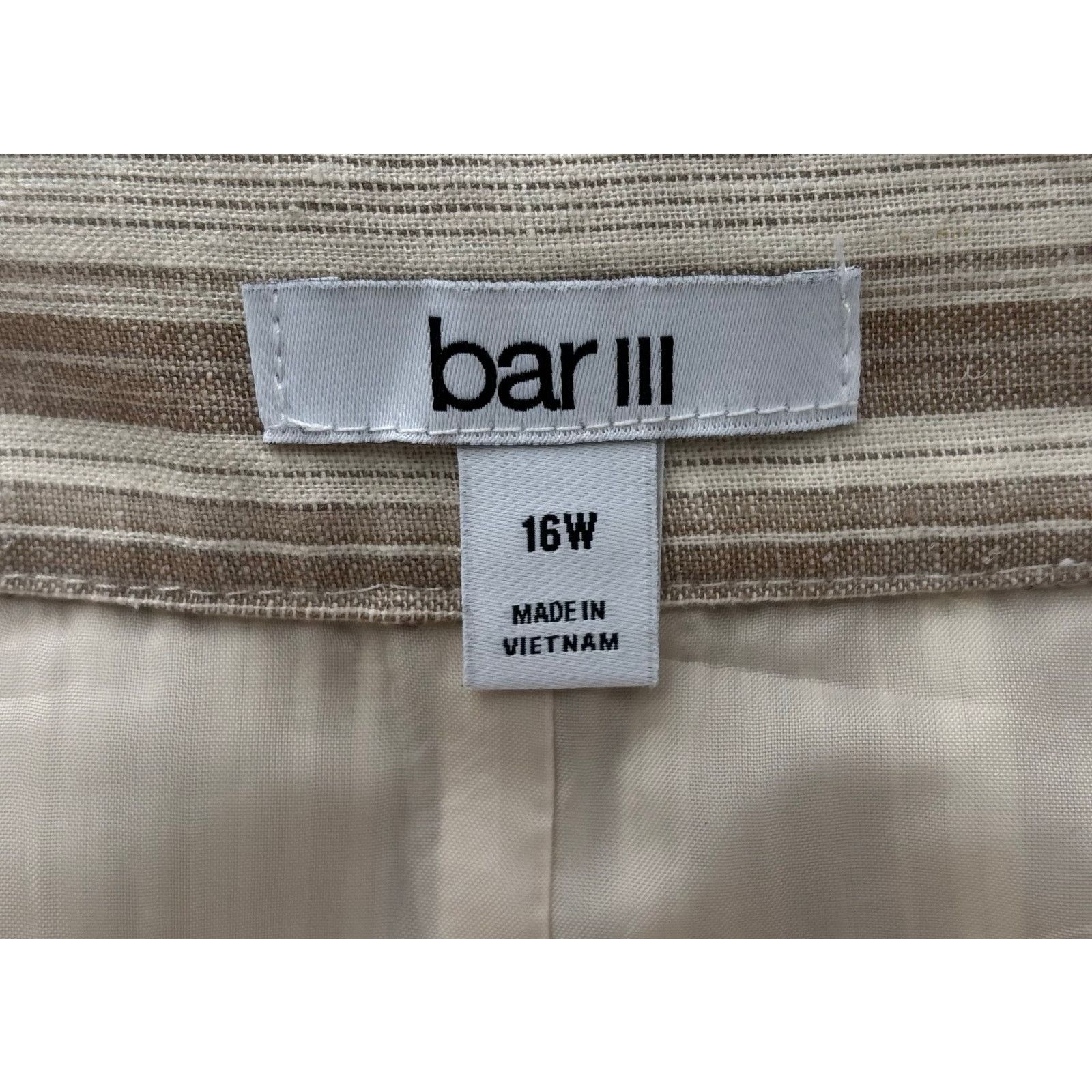 Comune Bar III Daydream Striped Linen Blend Belted Midi Skirt 16W Size 38" / US 16 / IT 52 - 6 Thumbnail
