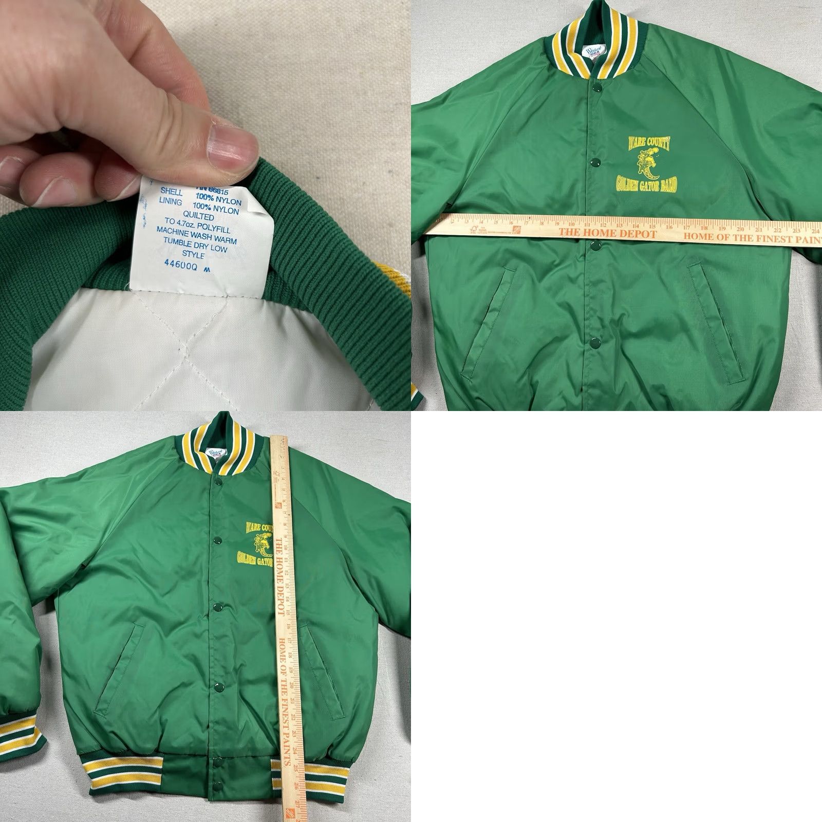 Vintage VINTAGE Westark Bronze Green Satin Bomber Jacket Mens M USA Band 80s 90s Varsity Letterman Pep Rally Shirt? Size US M / EU 48-50 / 2 - 8 Thumbnail