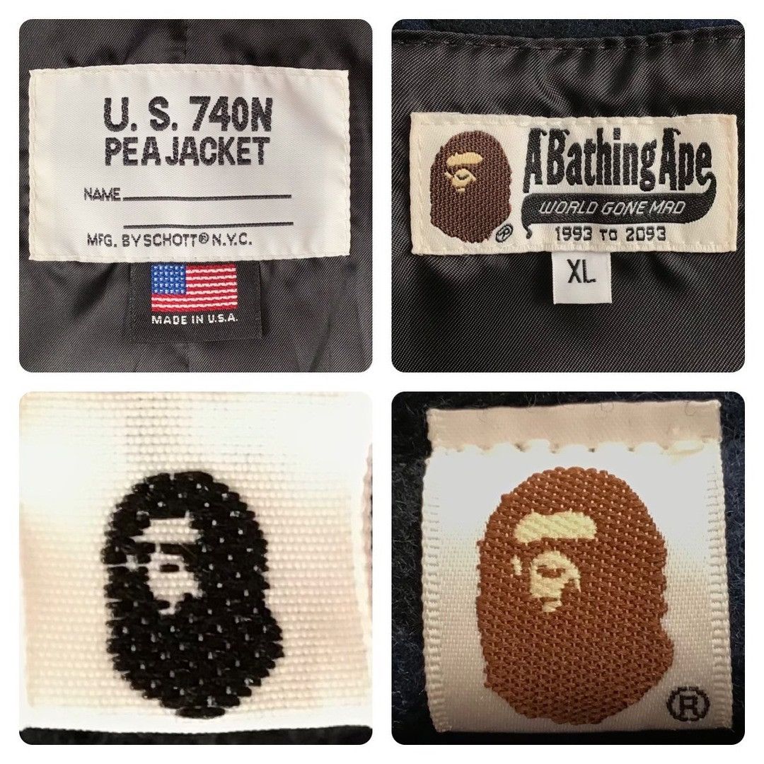 Bape × Schott 2012 SCHOTT × BAPE camo Melton wool peacoat a bathing ape Size US XL / EU 56 / 4 - 7 Thumbnail