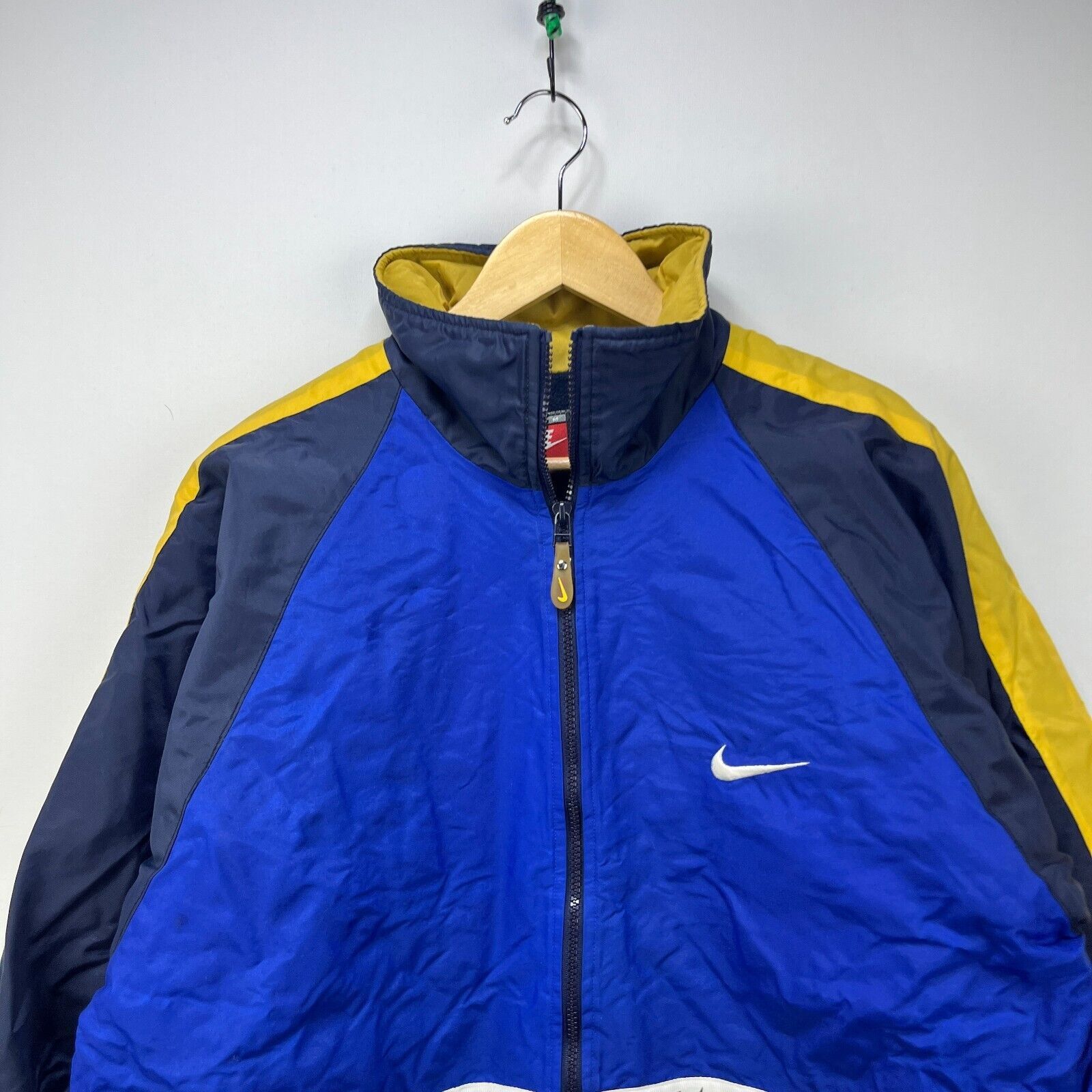 Nike × Vintage Vintage 90s Nike Big Swoosh Jacket Fleece Lined Large Size US L / EU 52-54 / 3 - 5 Thumbnail