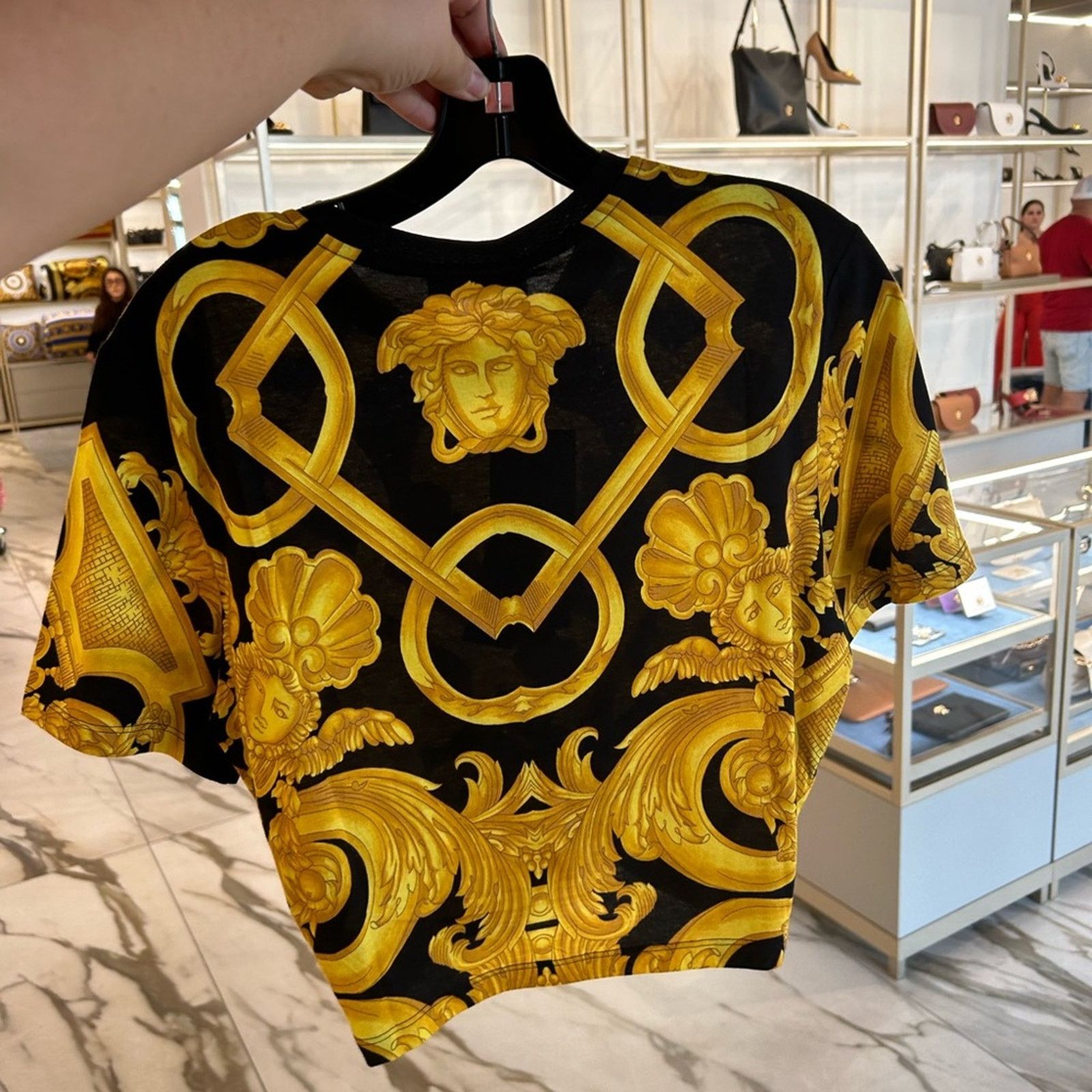 Versace Versace baroque crop T-shirt with Medusa pin Size M / US 6-8 / IT 42-44 - 2 Thumbnail