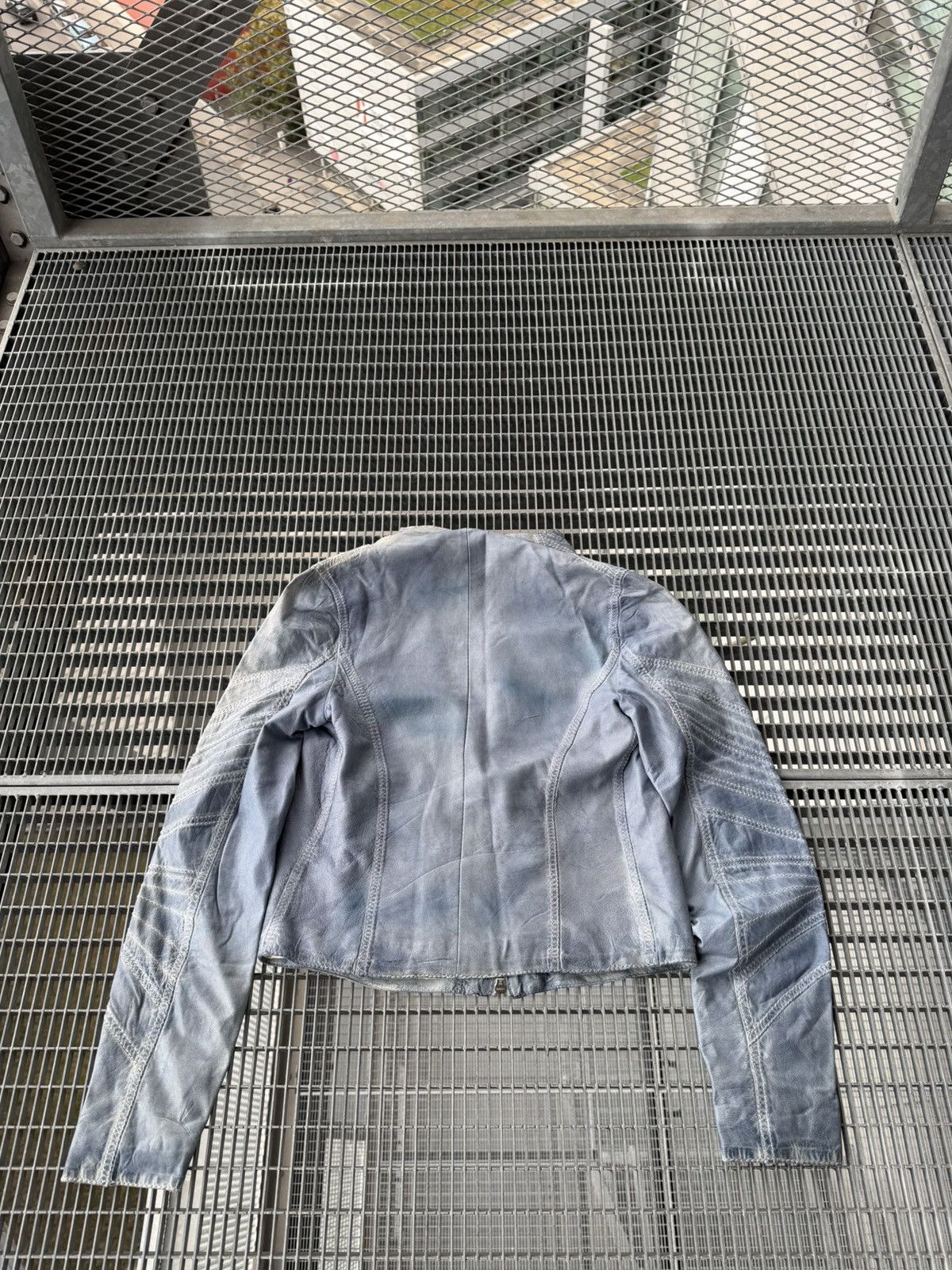 John Richmond John Richmond Lamb Skin Leather Washed Blue Jacket Size US S / EU 44-46 / 1 - 15 Thumbnail