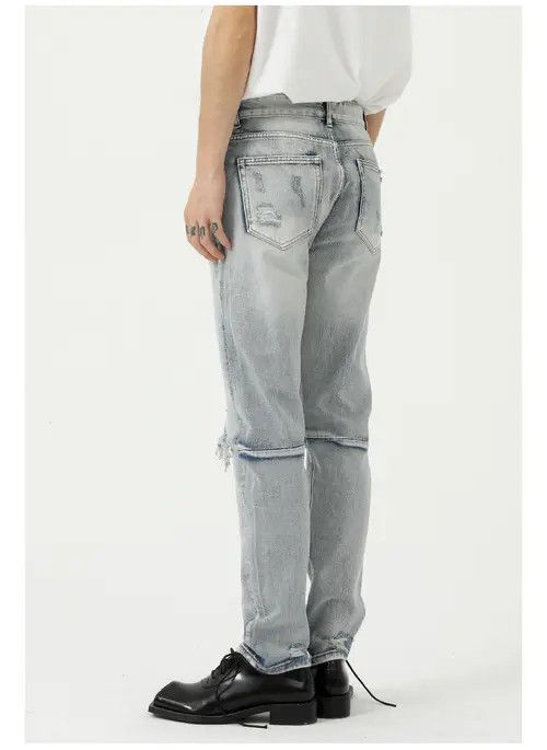 Hypebeast × Japanese Brand × Jean Pants High street style light blue ripped skinny jeans Size US 32 / EU 48 - 3 Thumbnail