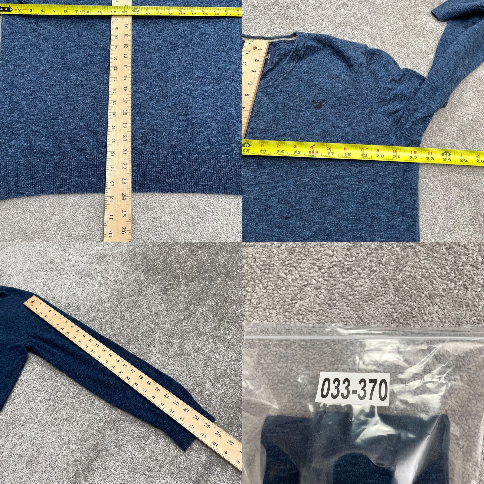 American Eagle Outfitters American Eagle Outfitters Sweater Men Large Blue Athletic Fit V-Neck Cotton Knit Pullover Size US L / EU 52-54 / 3 - 8 Thumbnail