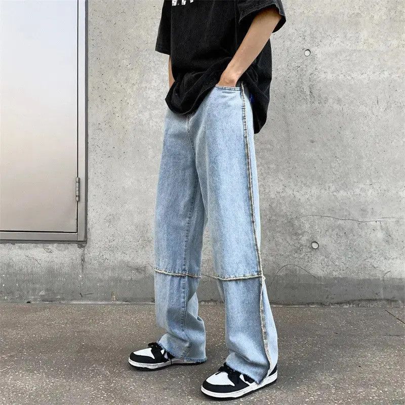 Japanese Brand Retro loose wide leg patchwork fringed jeans Size US 30 / EU 46 - 5 Thumbnail