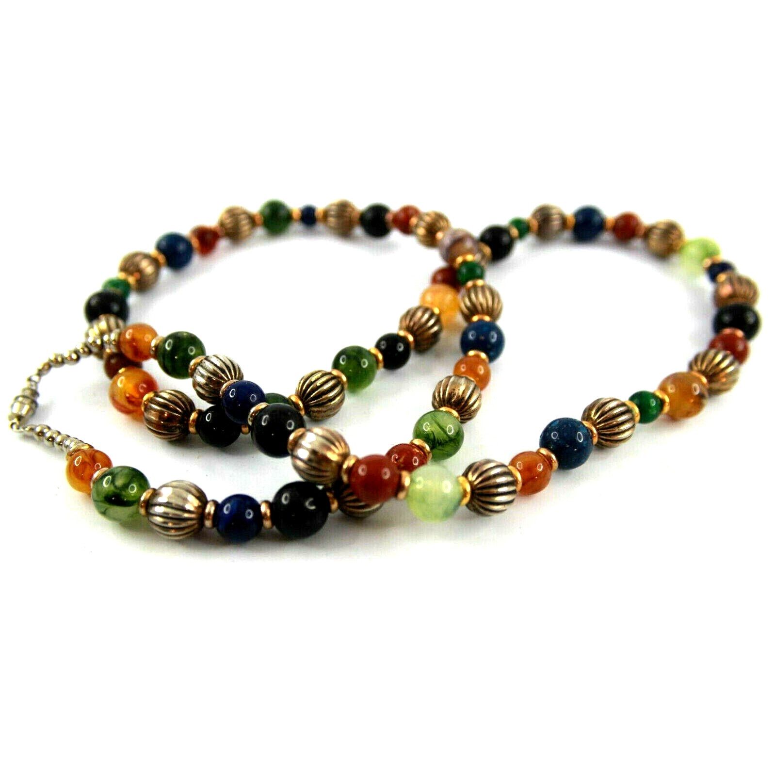 Other Multi-Colored Gemstone Necklace: Agate • Onyx • Lapis • 34" Size ONE SIZE - 1 Thumbnail