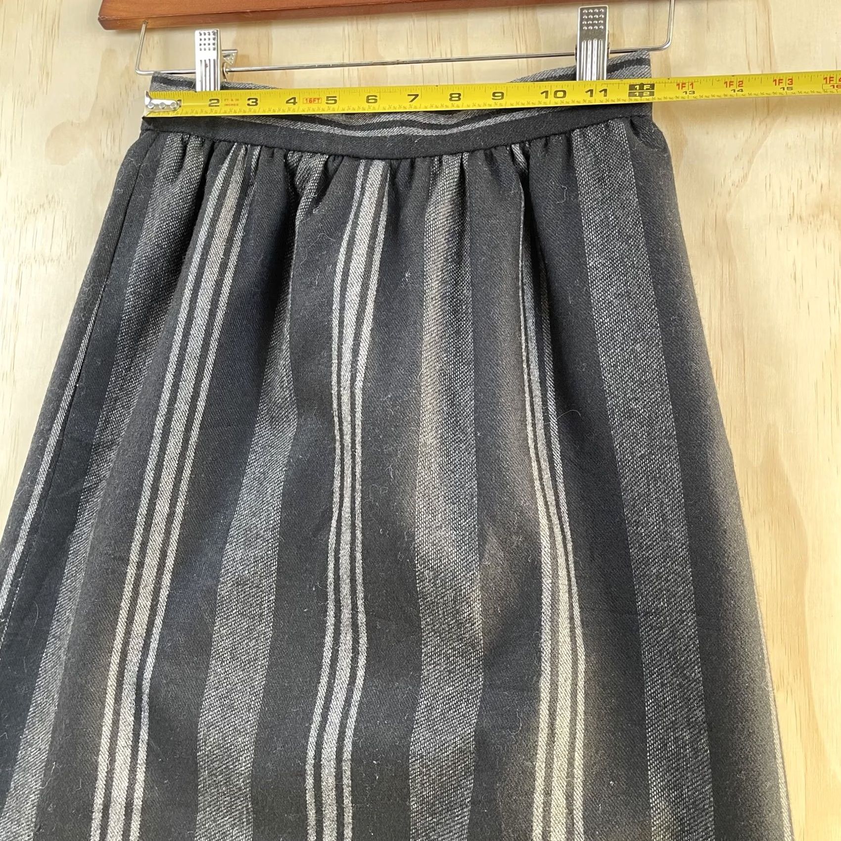Vintage Vintage Striped Wool Skirt Womens 8 A-Line Midi Lined Workwear Office Career Size 30" / US 8 / IT 44 - 5 Thumbnail