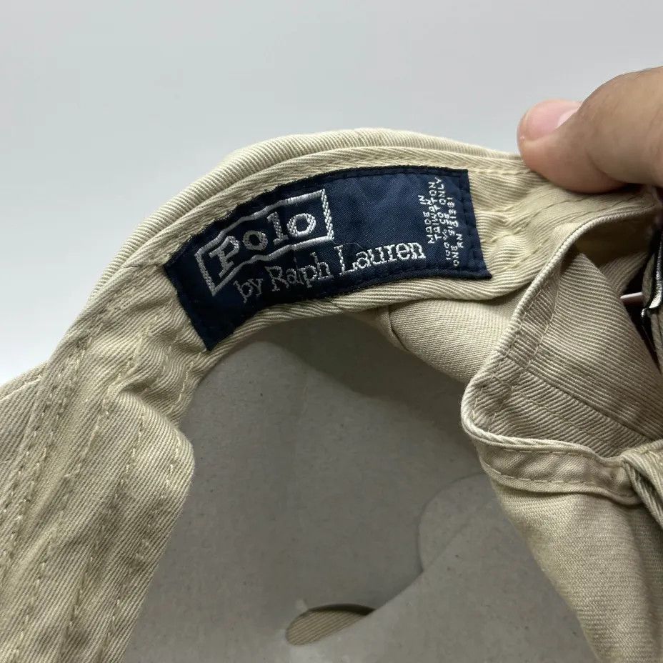 Polo Ralph Lauren Vintage Polo Ralph Lauren Beige Big P Logo Baseball Cap Size ONE SIZE - 4 Thumbnail