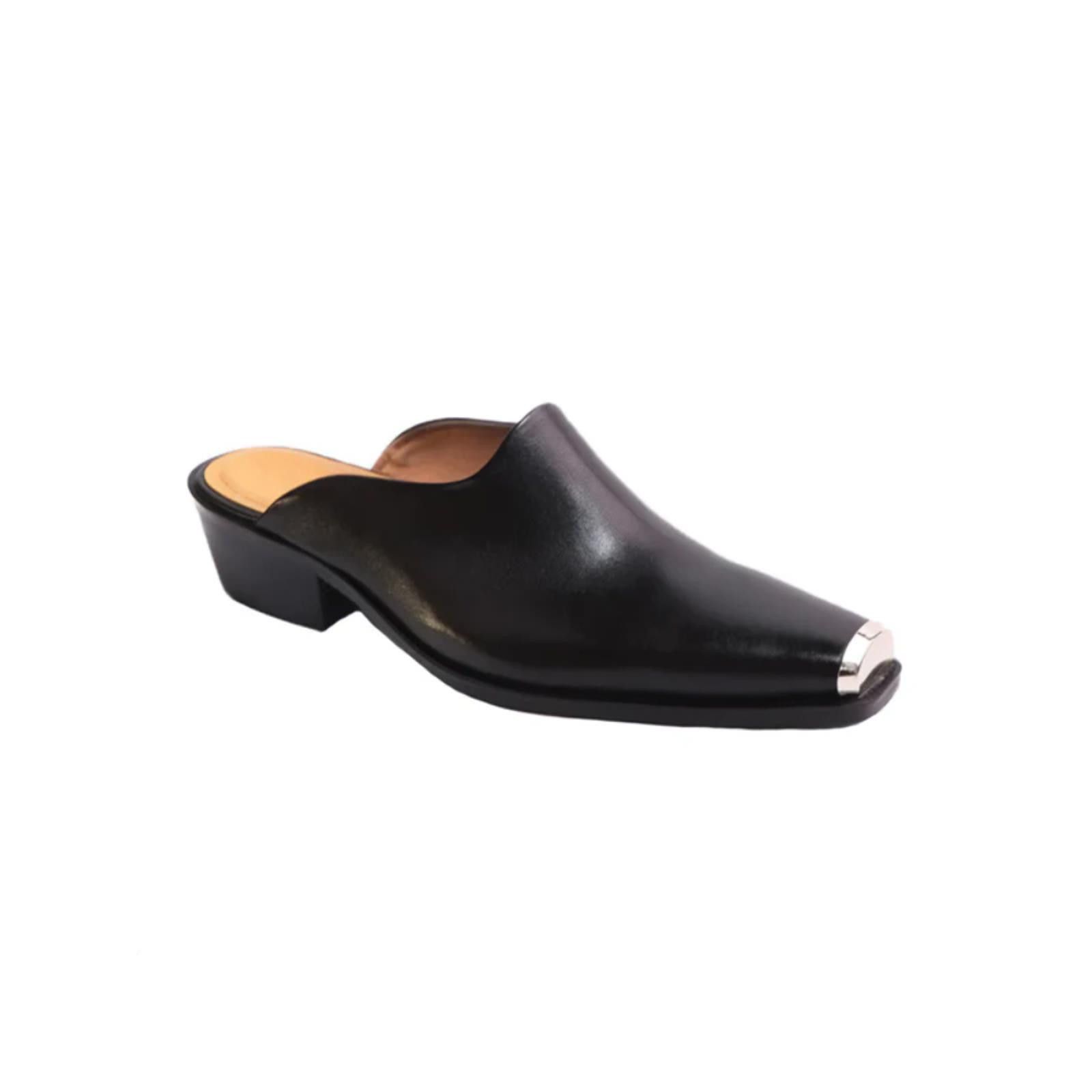 Leather Chrome Cap Leather Mules Size US 9 / EU 42 - 2 Thumbnail