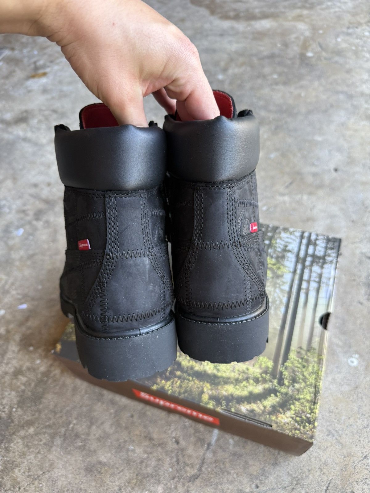 Supreme × Timberland Supreme FW 25 Black Patchwork Timberland boots Size US 8 / EU 41 - 4 Thumbnail