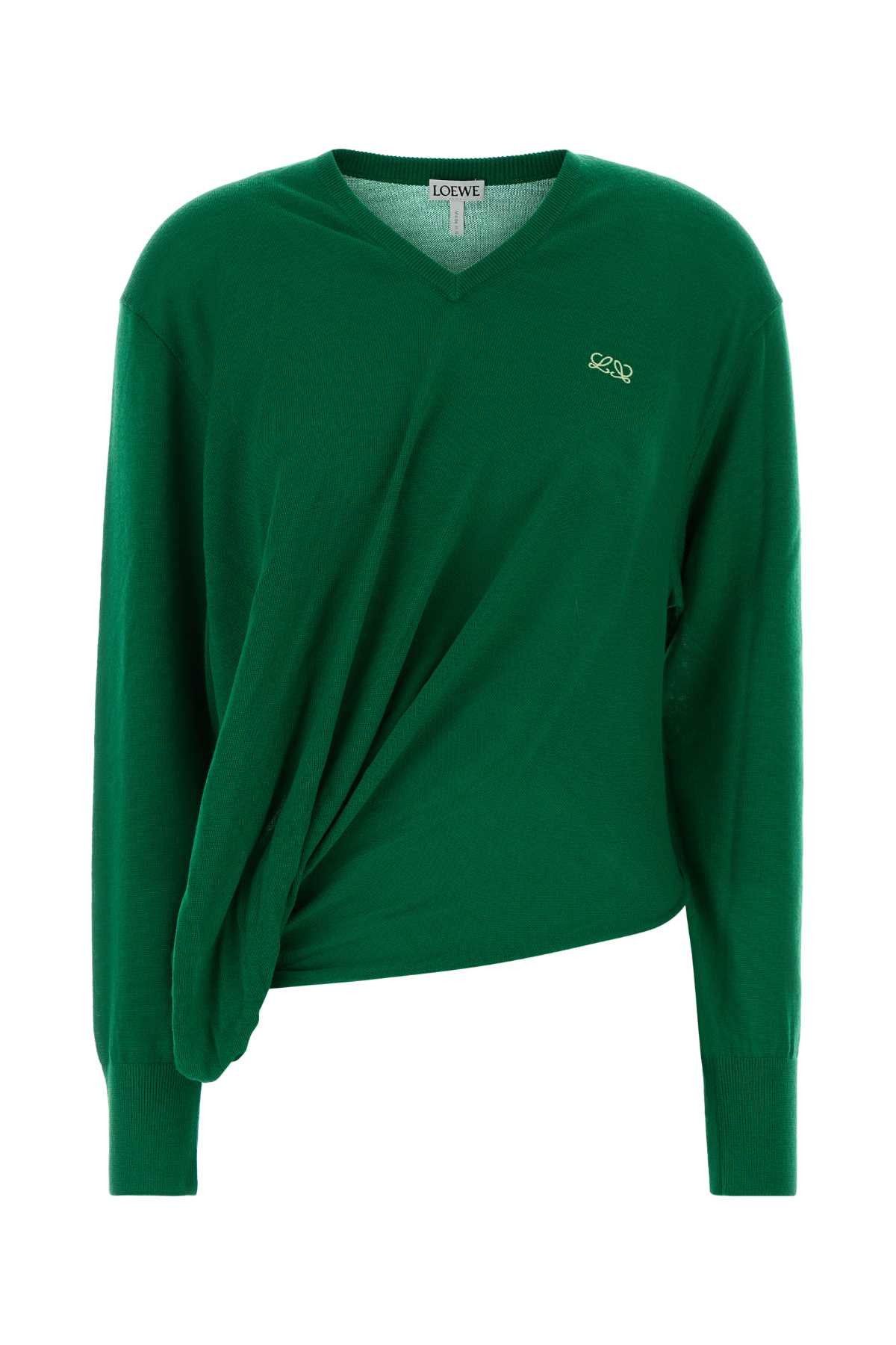 Loewe Green Wool Blend Sweater Size S / US 4 / IT 40 - 1 Thumbnail