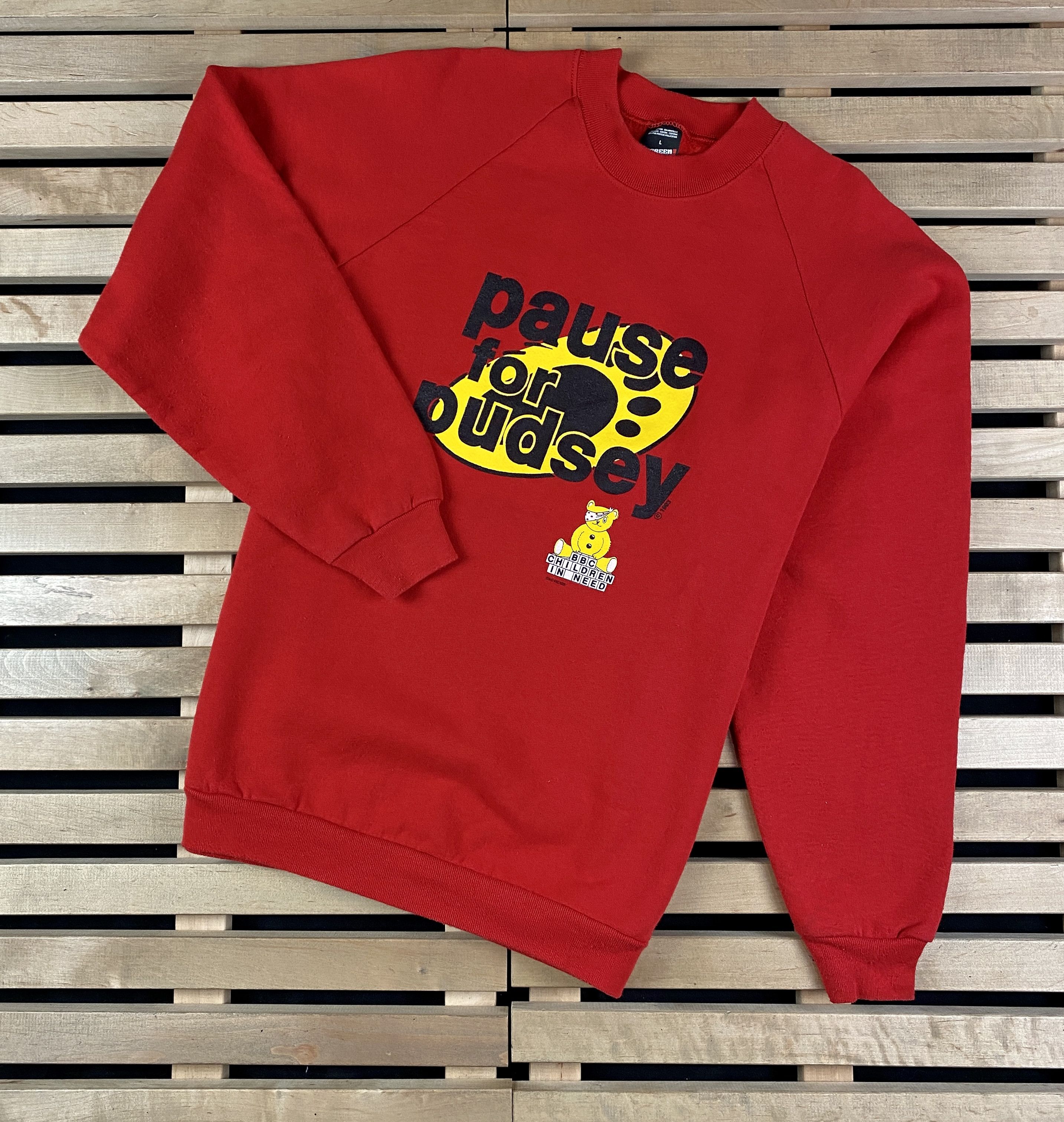Vintage 80s Sweatshirts Puse For Pudsey BBC Children In Need Size L Size US L / EU 52-54 / 3 - 1 Thumbnail