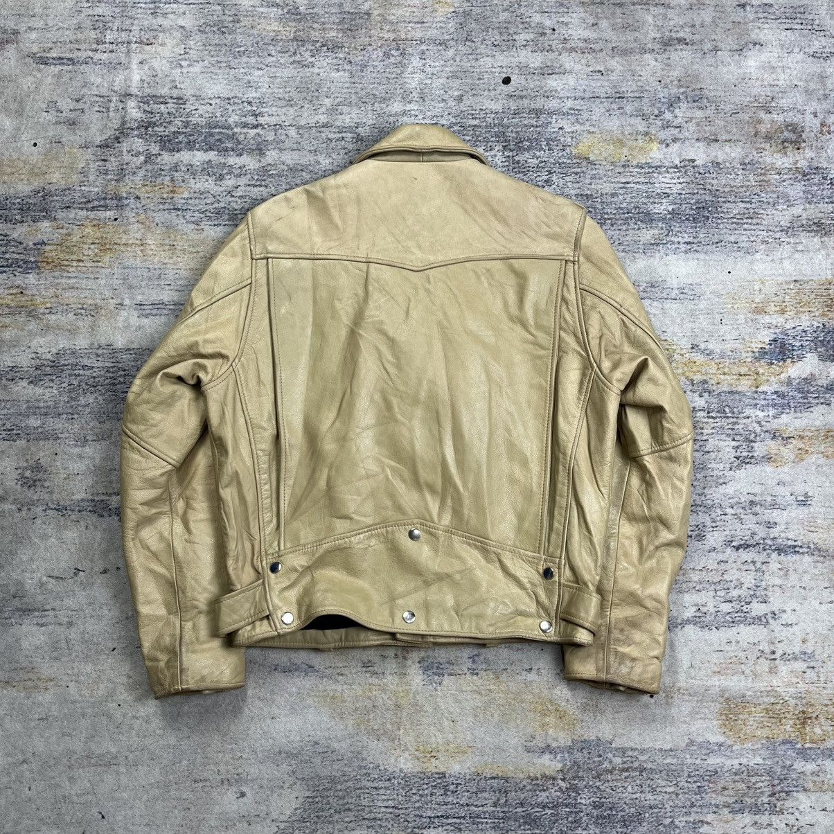 Vintage Dog Fight D-Pocket Leather Jacket in Beige, Men's — image 2 of 6