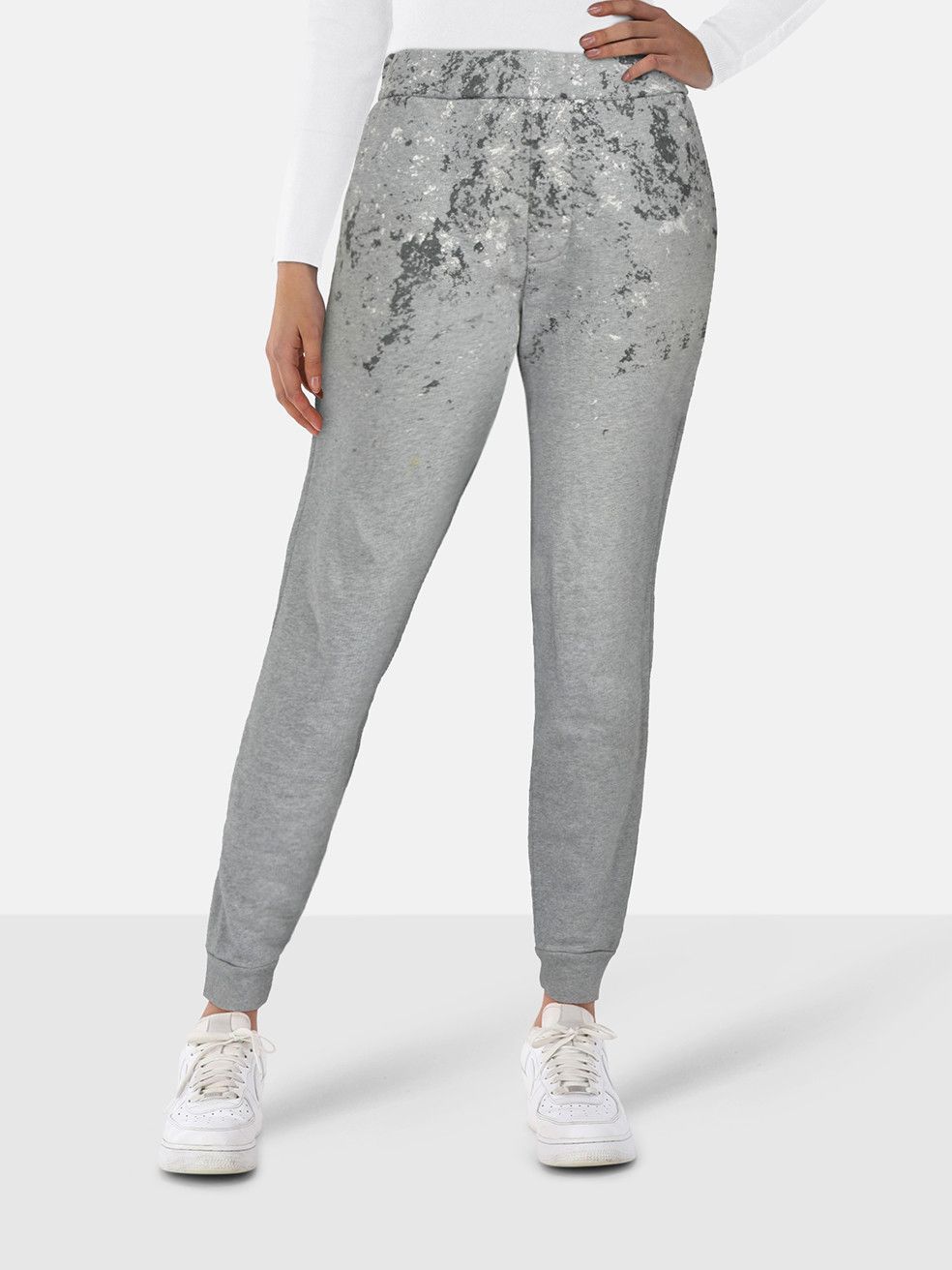 Balenciaga Grey Paint Splatter Print Joggers Size 27" / US 4 / IT 40 - 1 Thumbnail