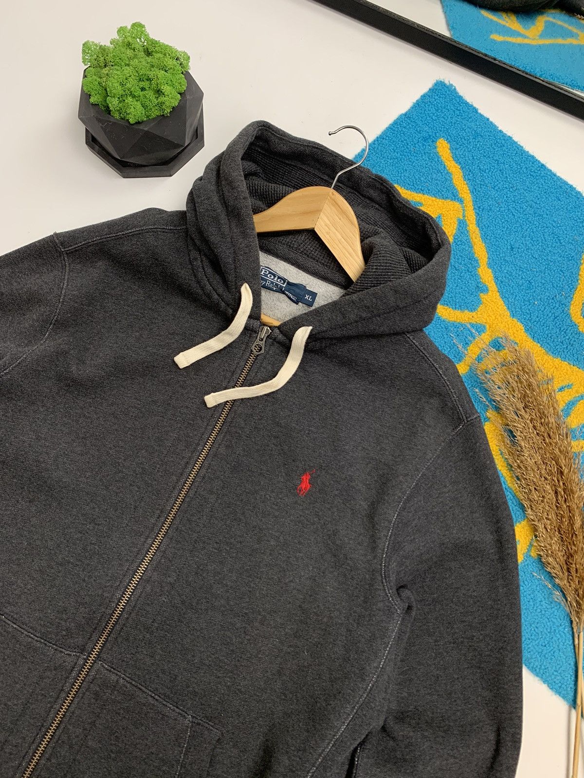 Ralph Lauren × Vintage Vintage 90’s Ralph Lauren Heavy Cotton Zip Hoodie Size US XL / EU 56 / 4 - 6 Thumbnail