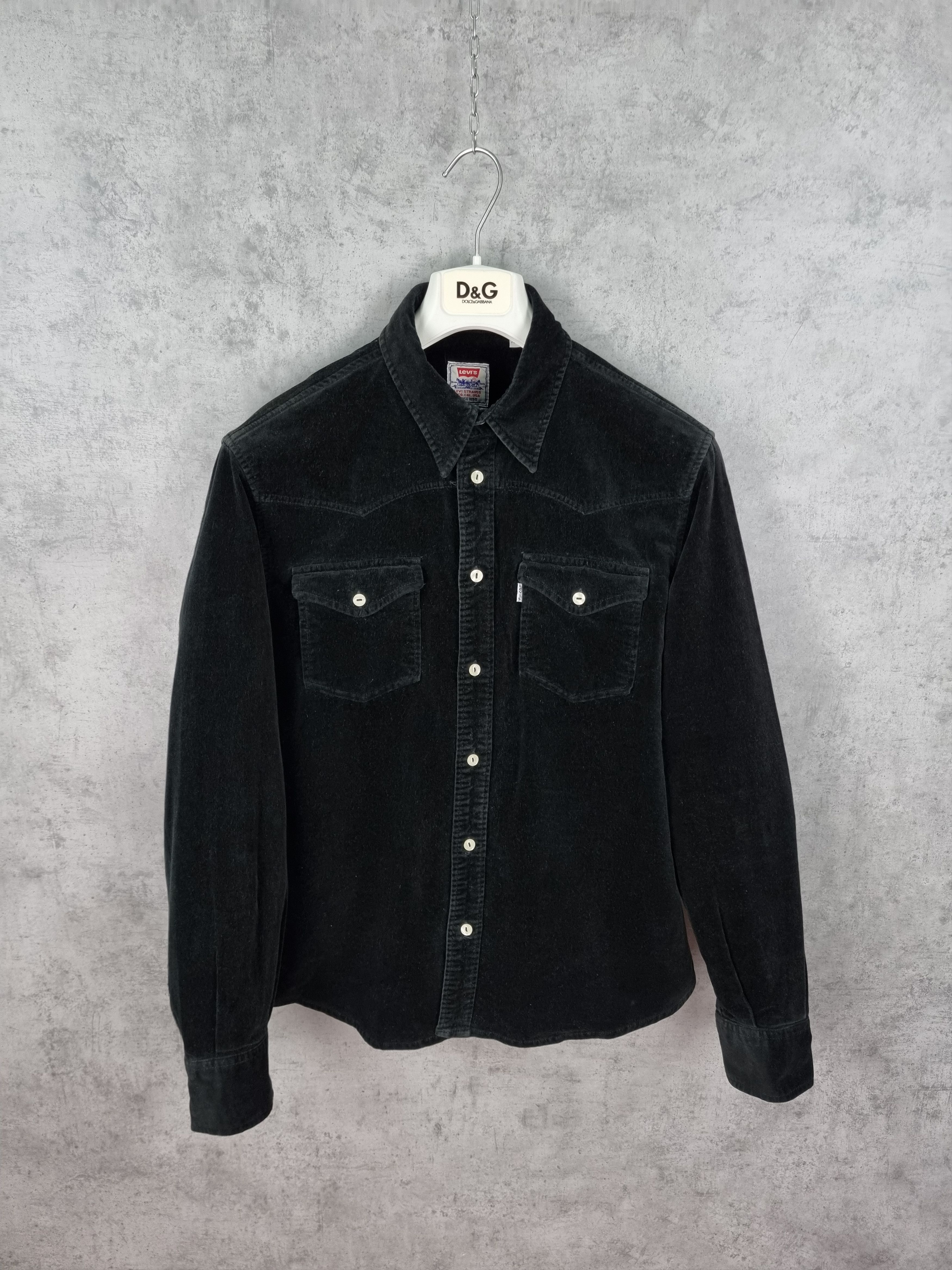Levi's × Levi's Vintage Clothing Levis Deep Black Velvet Corduroy Cowboy Shirt Size US M / EU 48-50 / 2 - 2 Thumbnail