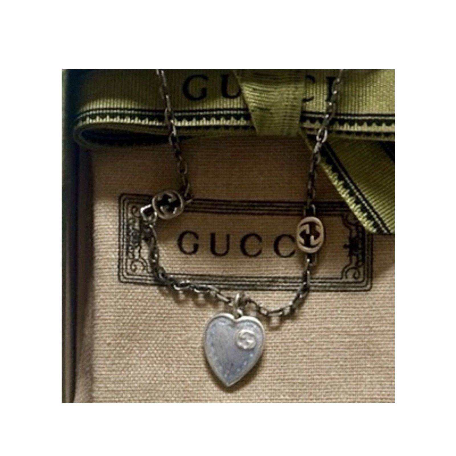 Gucci Gucci Sterling Silver Blue Heart Pendant Necklace Size ONE SIZE - 7 Thumbnail