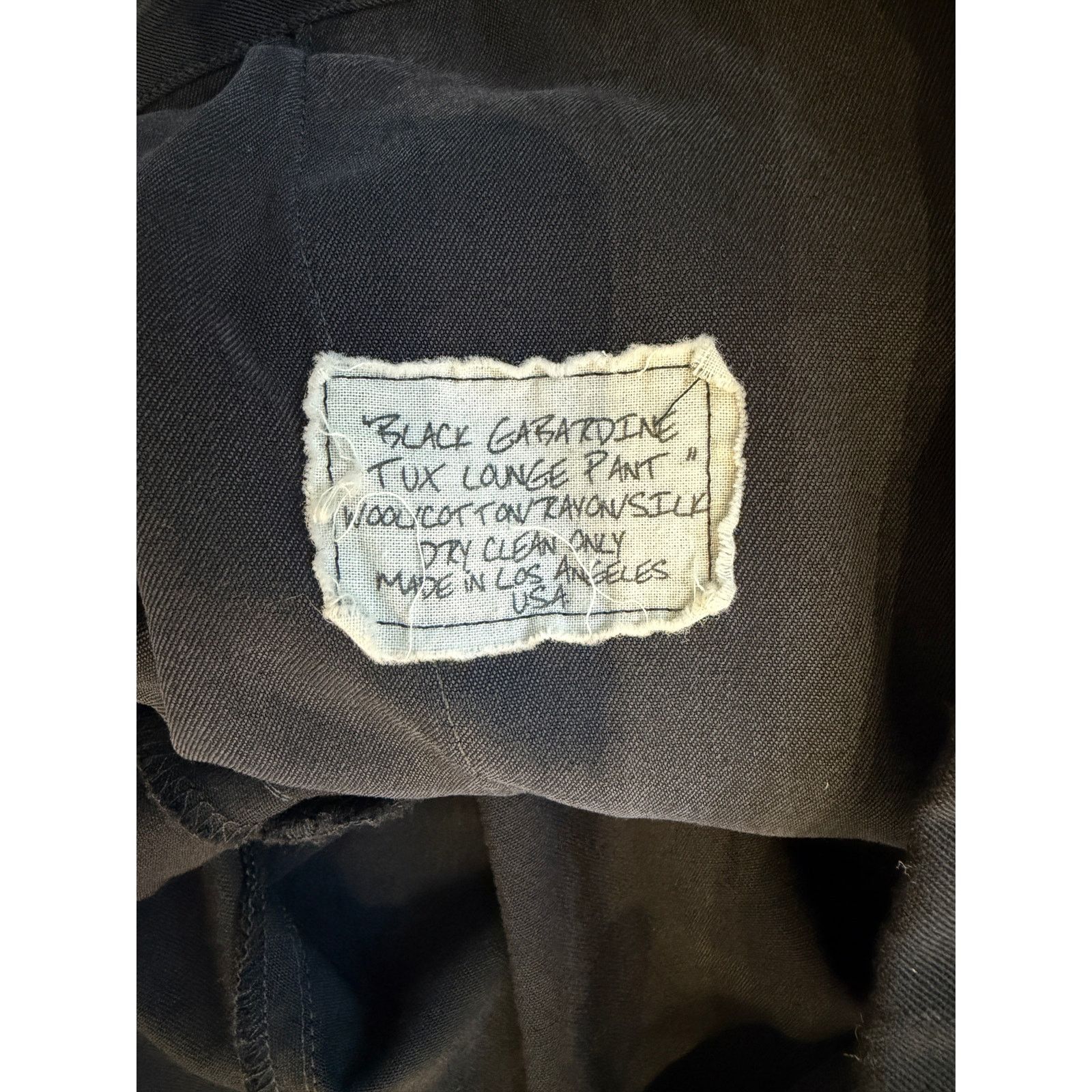 Greg Lauren Greg Lauren SAMPLE Black Gabardine Tux Lounge Pant Size US 36 / EU 52 - 5 Thumbnail
