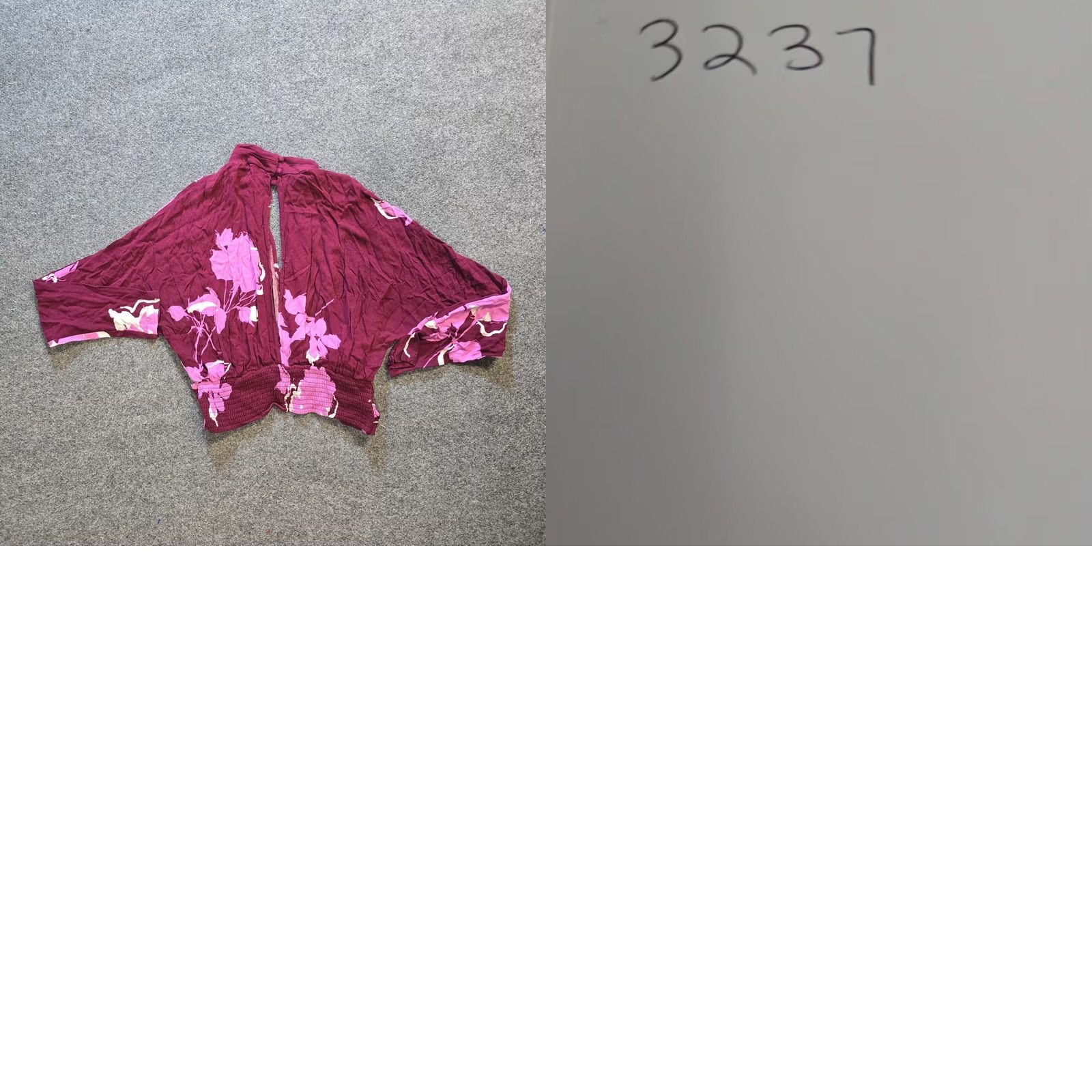 Free People Free People Top Womens XS Purple Pink Floral Tie Waist Crop V Neck Casual Shirt Size XS / US 0-2 / IT 36-38 - 8 Thumbnail
