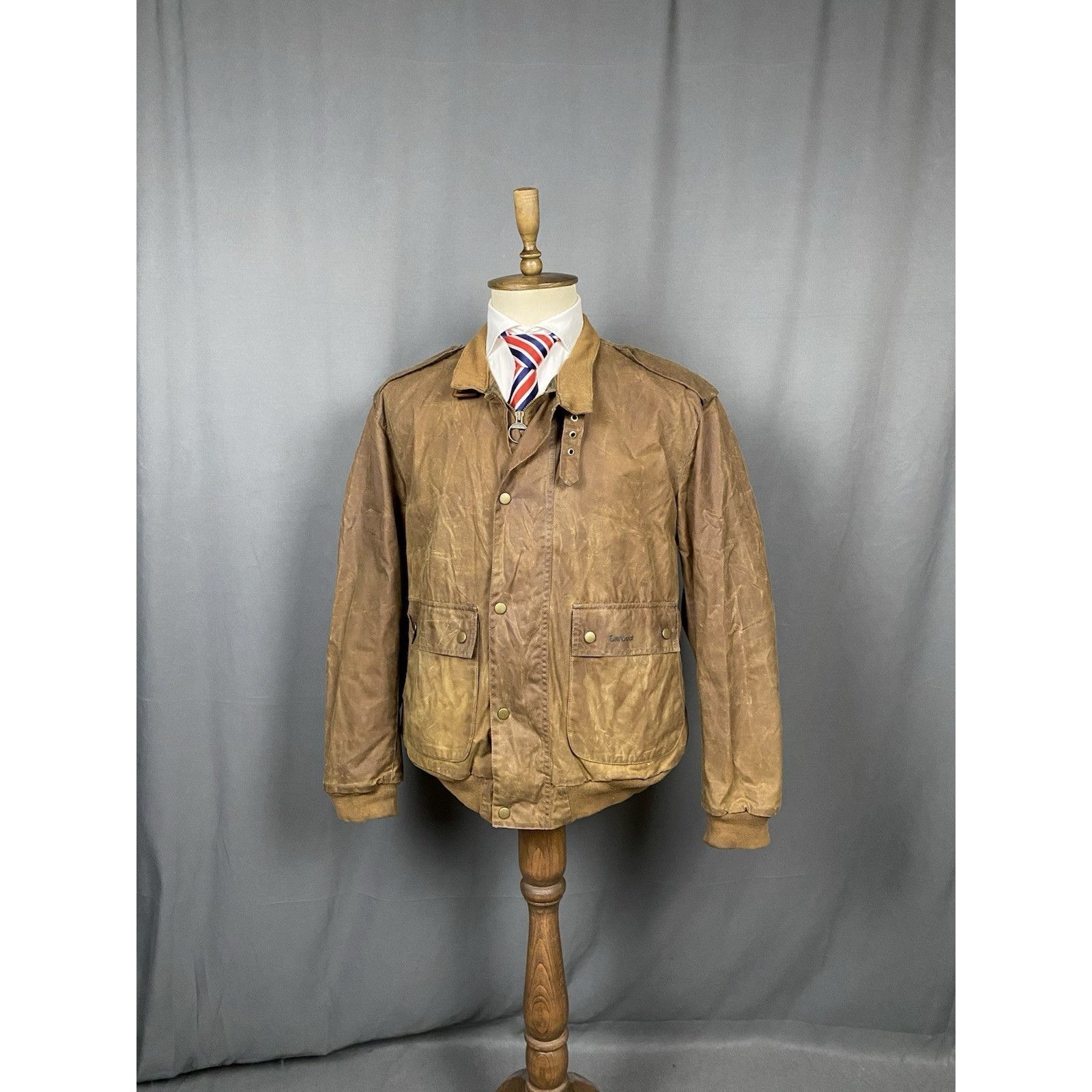 Barbour Babrour Flyer Men's Brown Waxed Bomber Jacket Size XL Size US XL / EU 56 / 4 - 3 Thumbnail