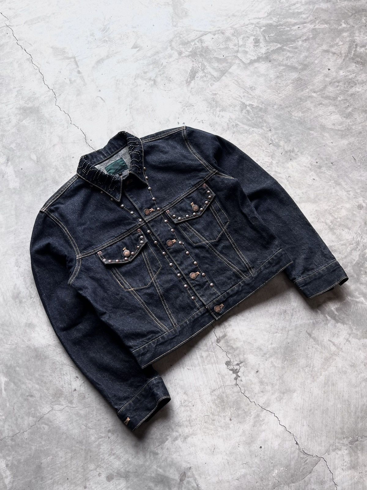 Jean Paul Gaultier Rare Vintage Junior Gaultier Jean Paul Studded Denim Jacket Size US XS / EU 42 / 0 - 24 Thumbnail