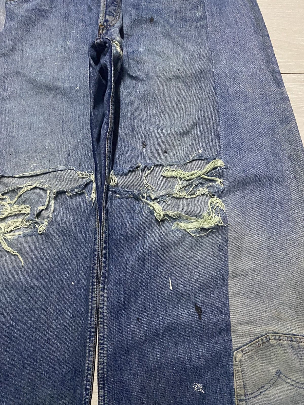 Levi's Levis Crazy Custom Super Baggy Style Paint Splatter Jeans Size US 36 / EU 52 - 10 Thumbnail