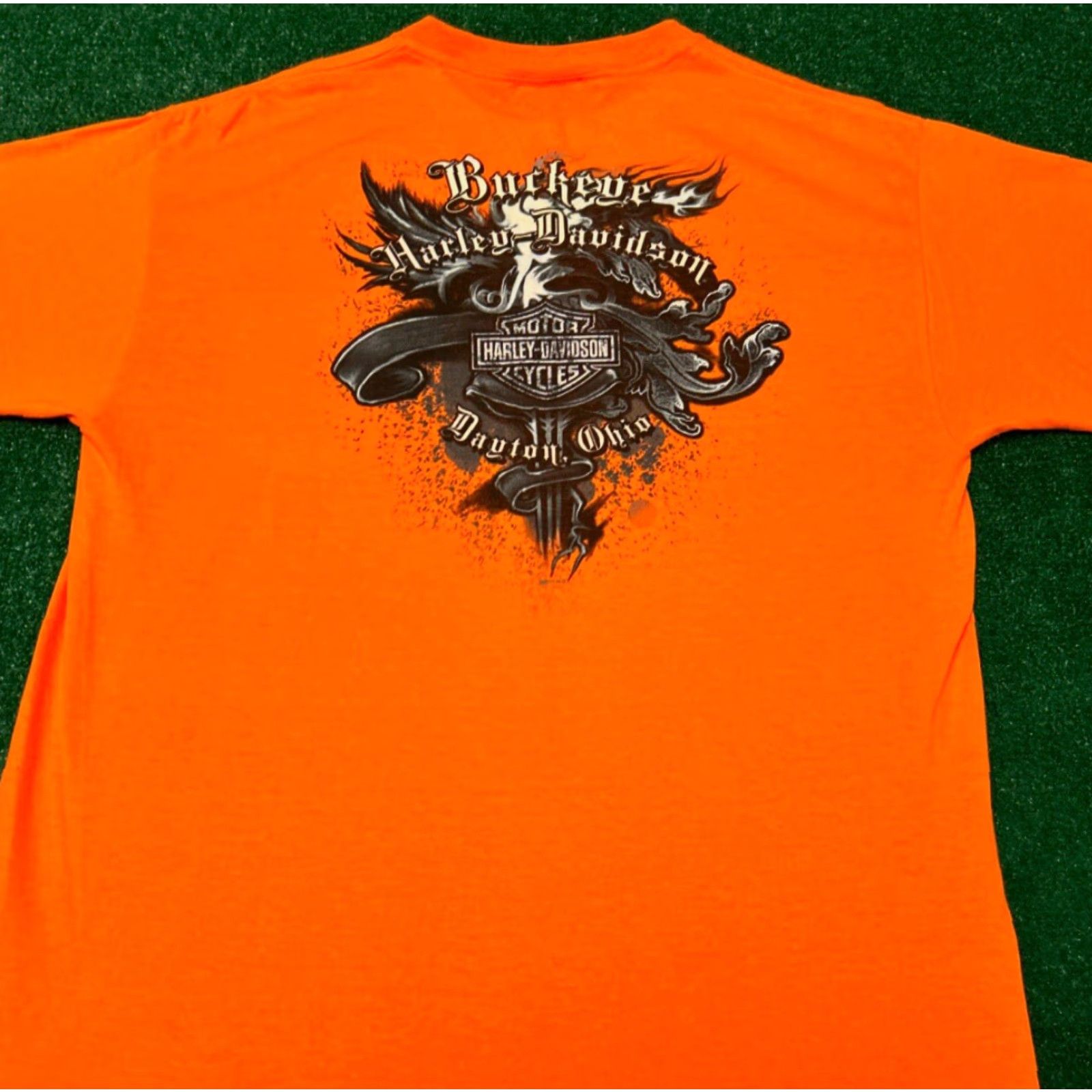 Harley Davidson VINTAGE Harley-Davidson Daytona Ohio Y2K Biker 2012 Shirt Orange L Adults Mens Short Sleeve Logo 90s Grunge Hip Hop Motorcycle Punk VTG Size US L / EU 52-54 / 3 - 4 Thumbnail