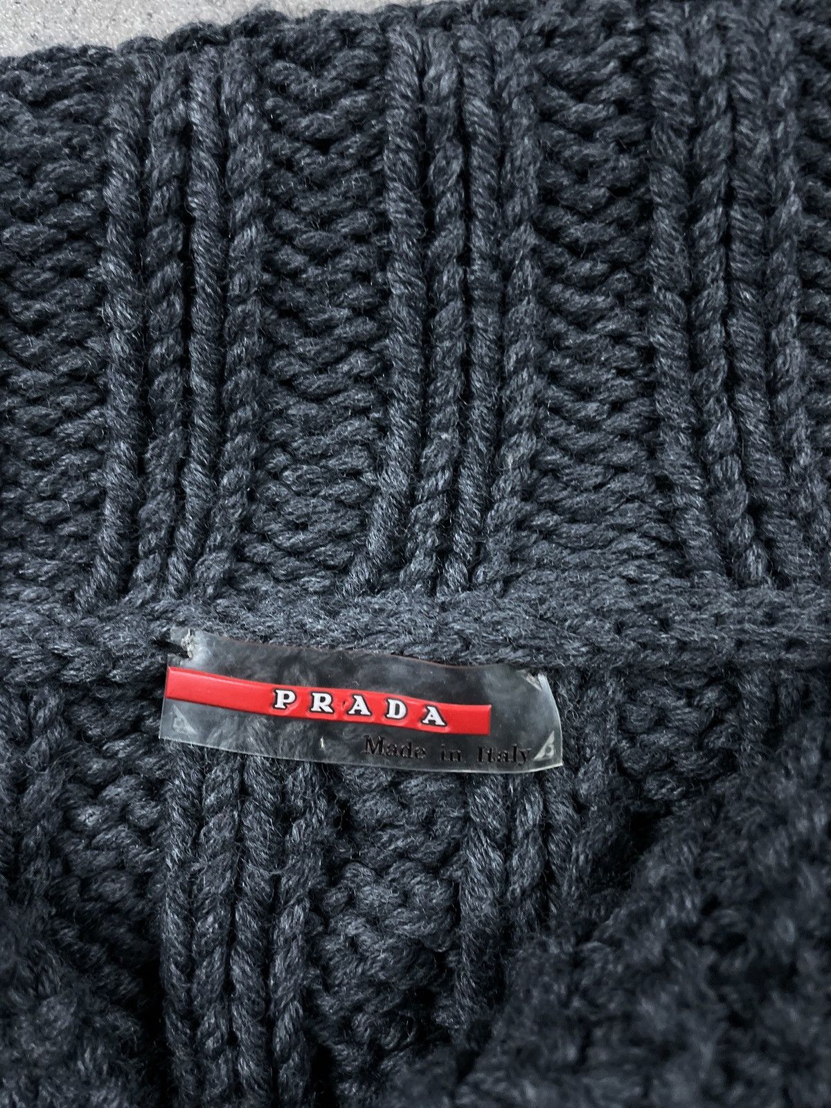 Prada Vintage 00s Prada Archive Cable Knit Cardigan Wool Sweater Size US XL / EU 56 / 4 - 2 Thumbnail