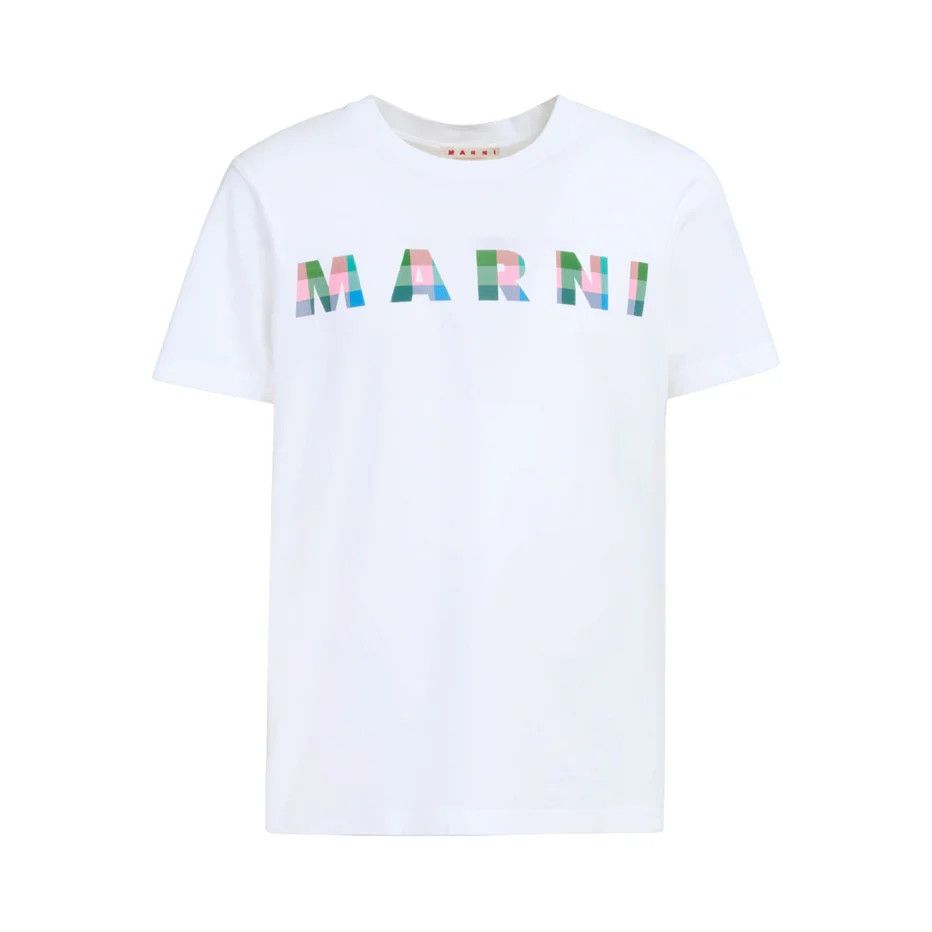 Marni o1f1d3z0525 Logo T-Shirt in White Size US L / EU 52-54 / 3 - 1 Thumbnail